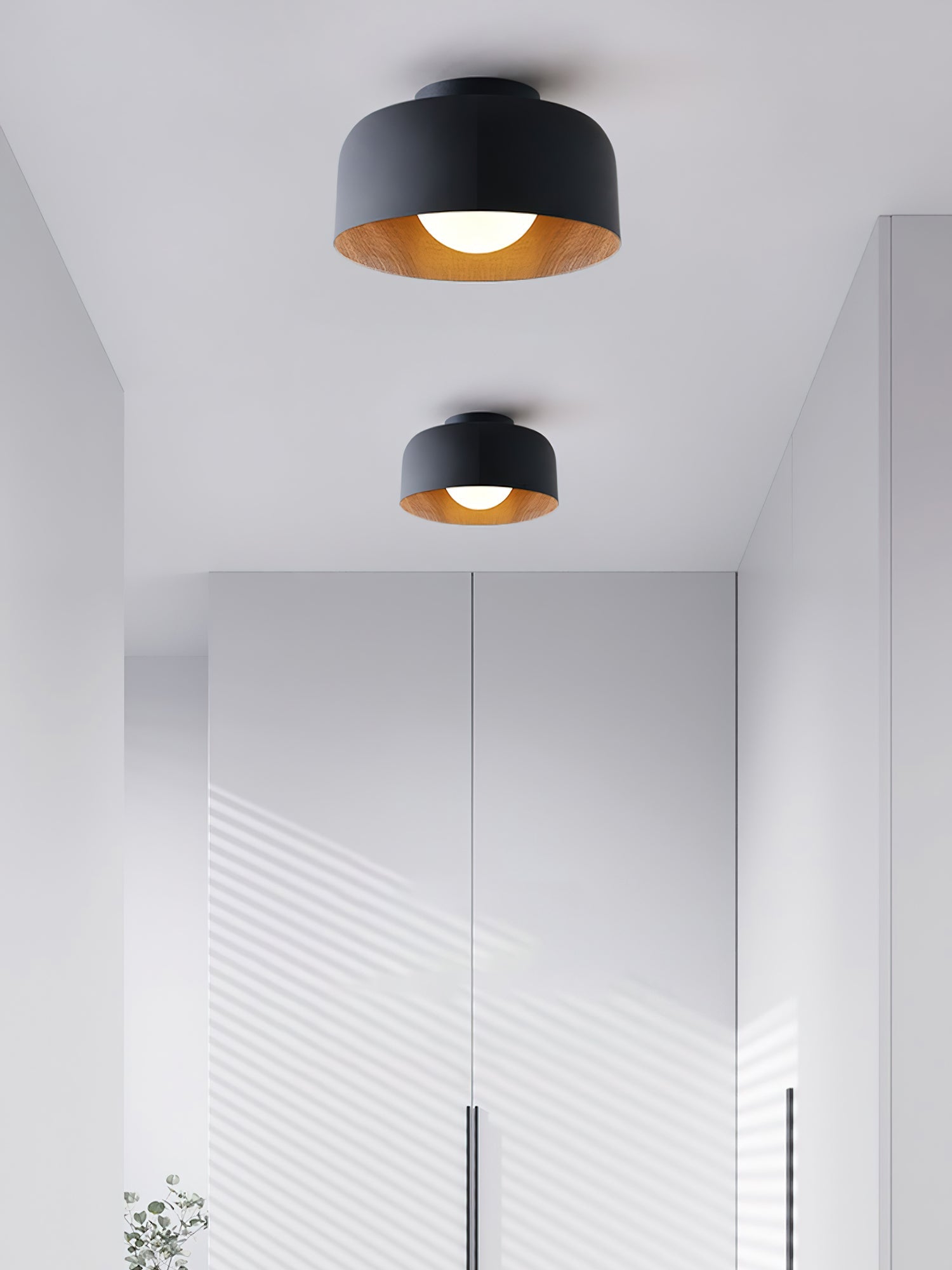 Nimbus Wood-Grain Globe Flush Mount