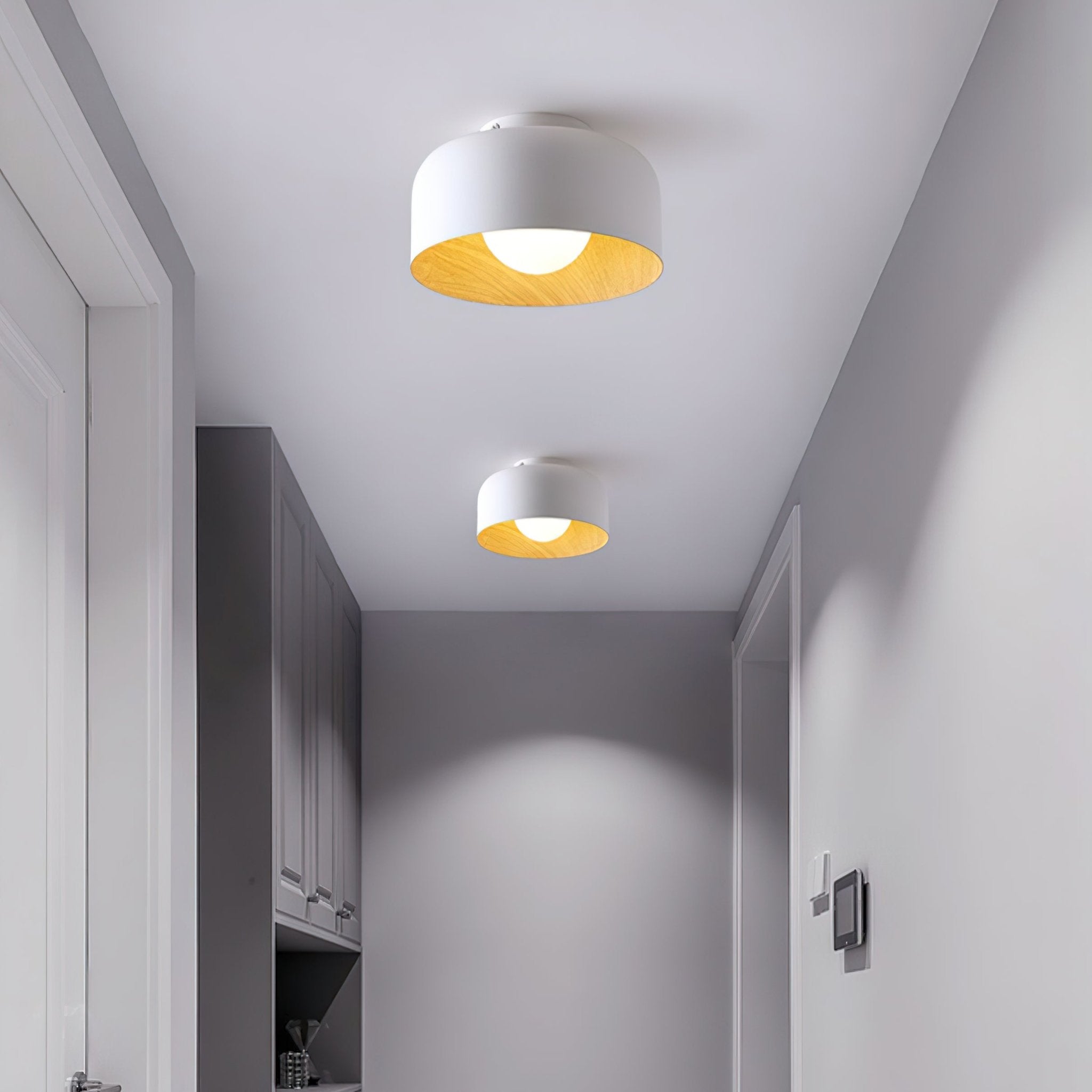 Nimbus Wood-Grain Globe Flush Mount