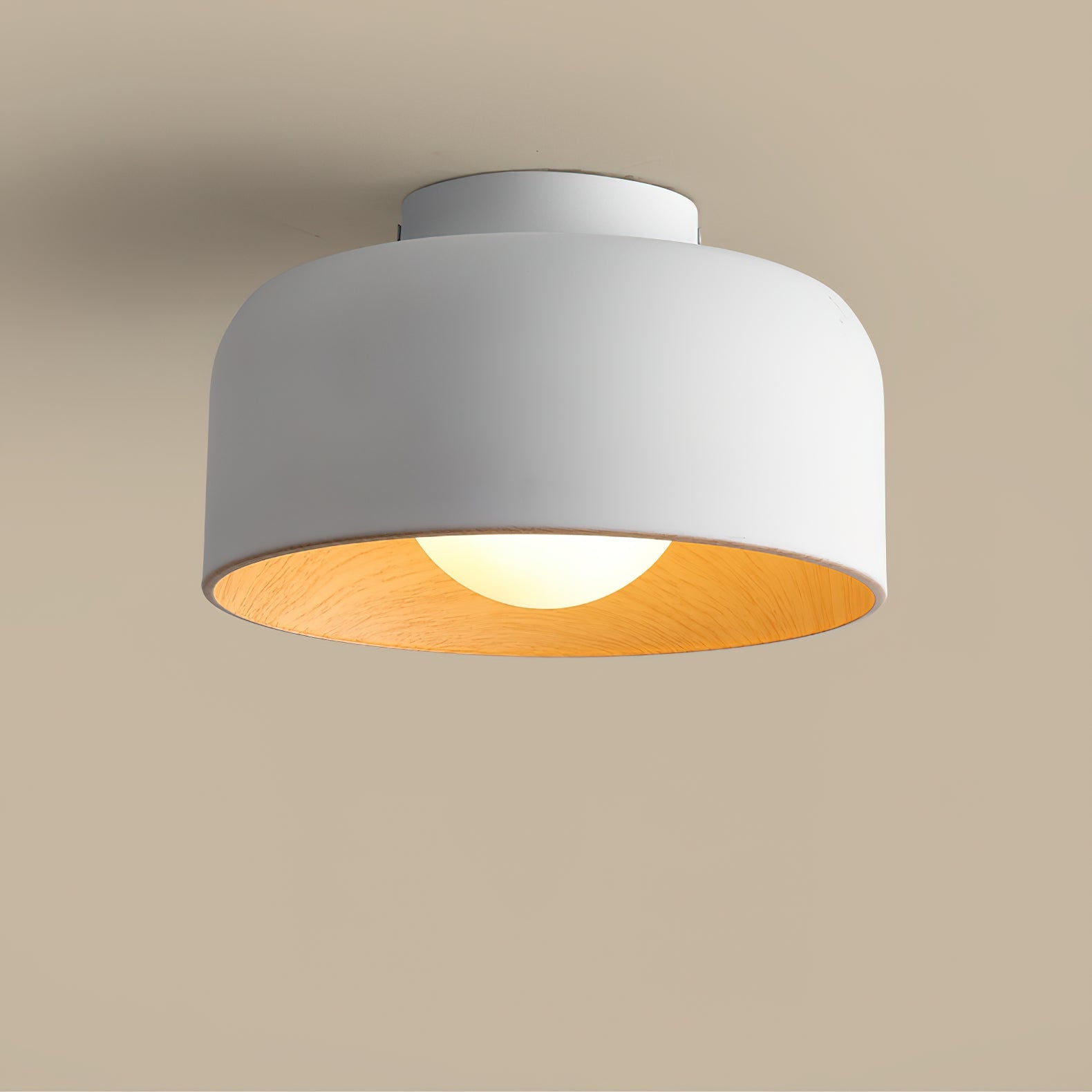 Nimbus Wood-Grain Globe Flush Mount