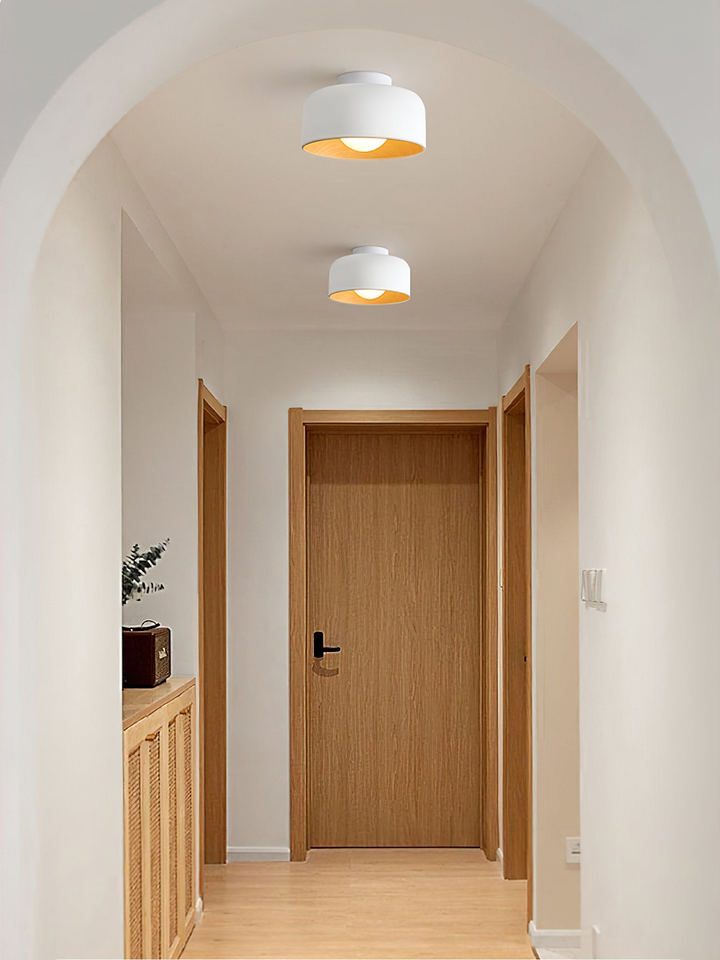 Nimbus Wood-Grain Globe Flush Mount