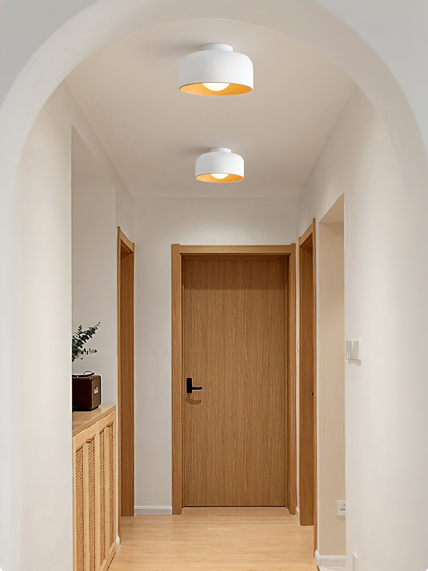 Nimbus Wood-Grain Globe Flush Mount