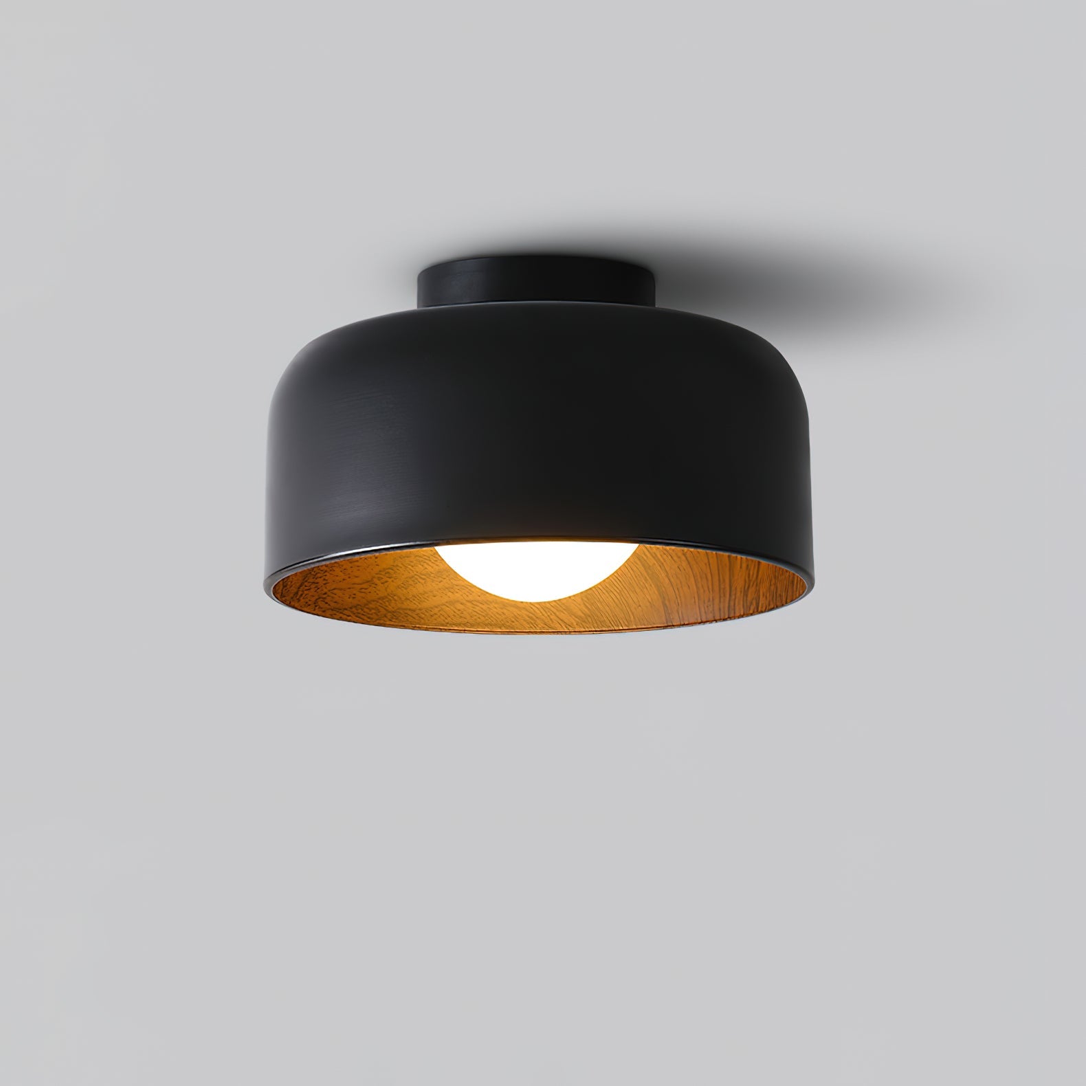 Nimbus Wood-Grain Globe Flush Mount