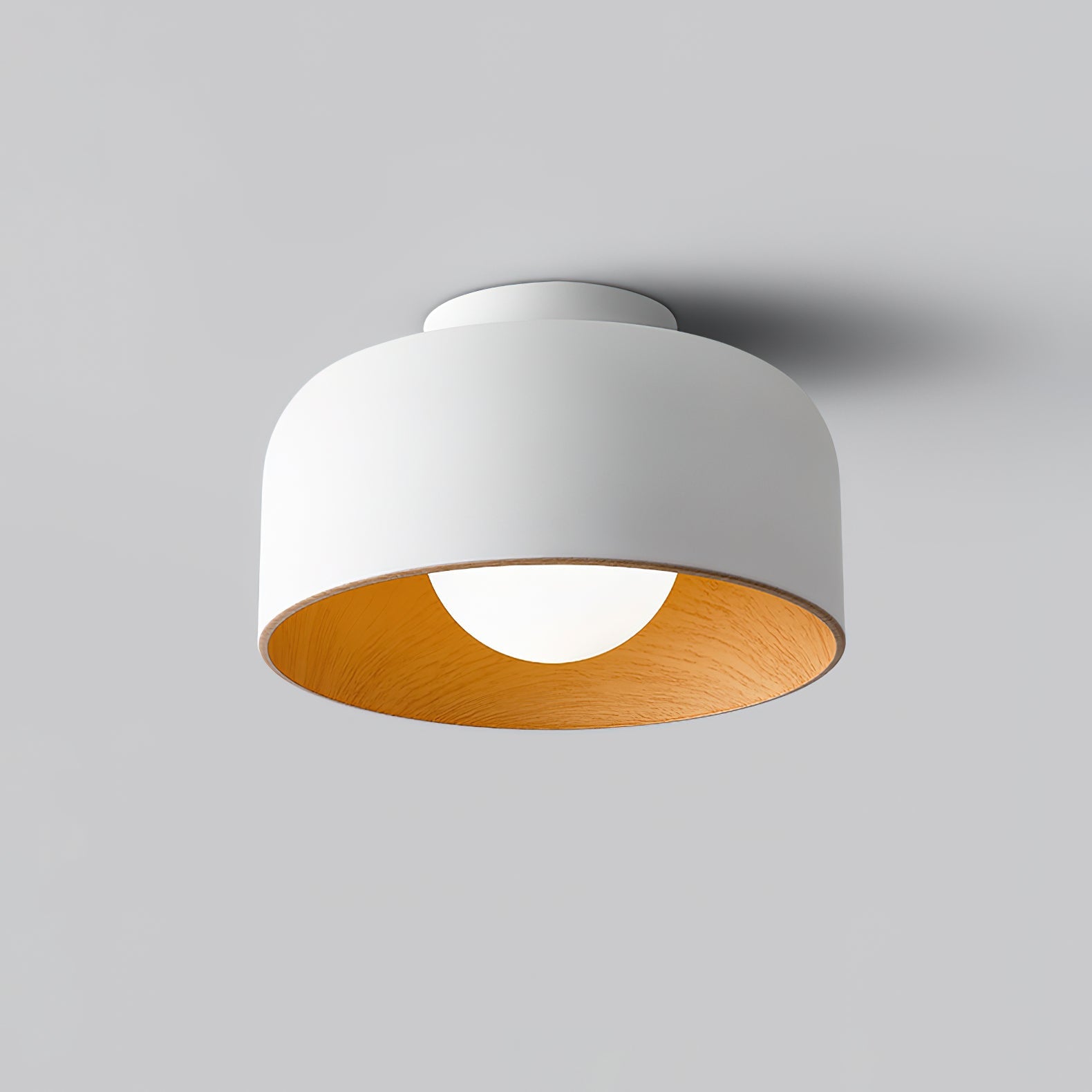 Nimbus Wood-Grain Globe Flush Mount