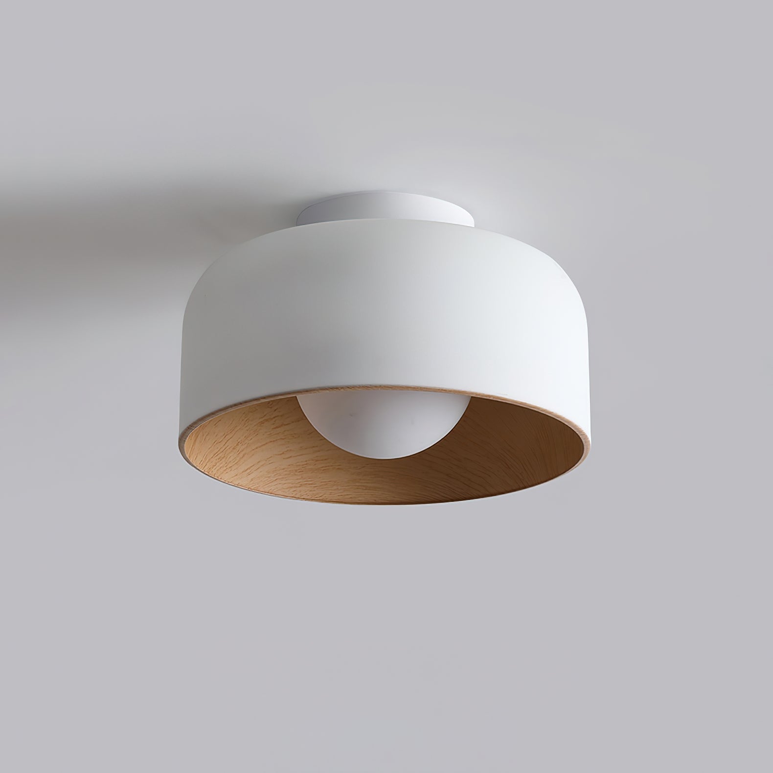 Nimbus Wood-Grain Globe Flush Mount