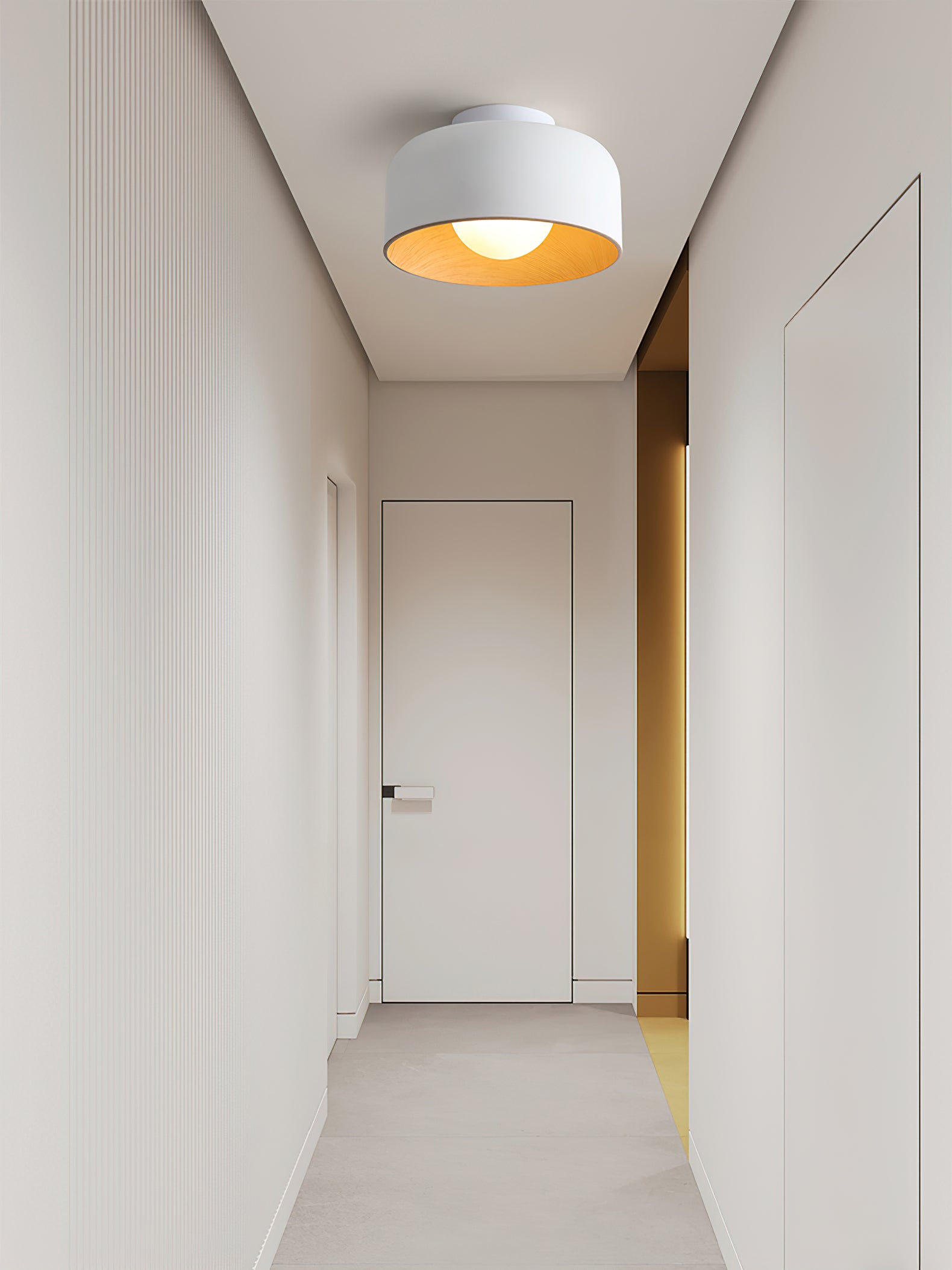 Nimbus Wood-Grain Globe Flush Mount