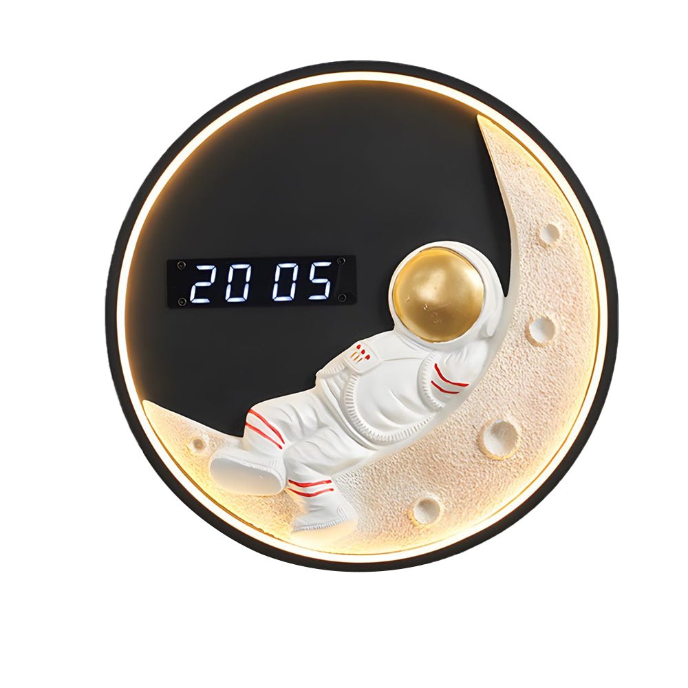 Moon LED Wall Light with Digital Clock