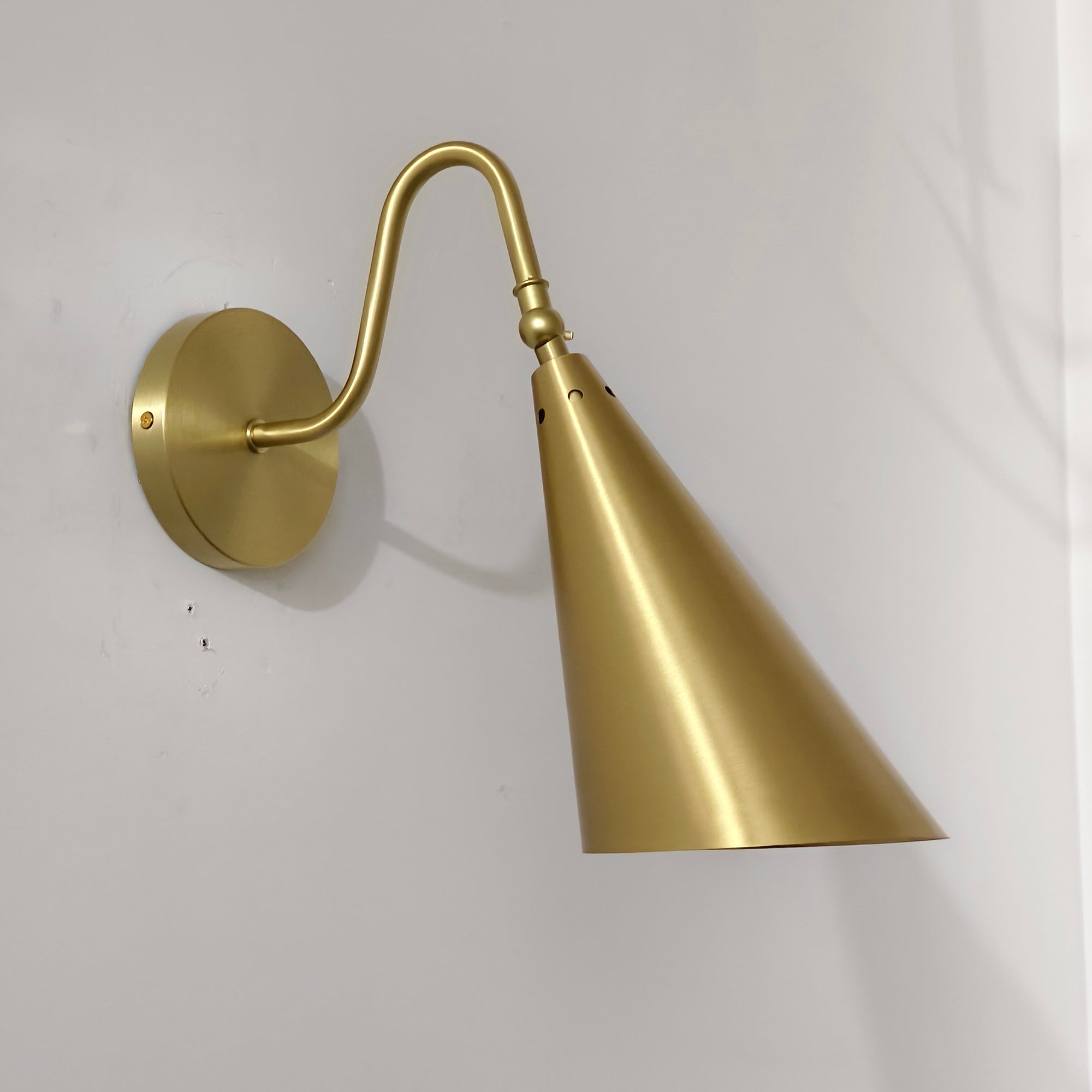 Swivel Brass Cone Wall Sconce