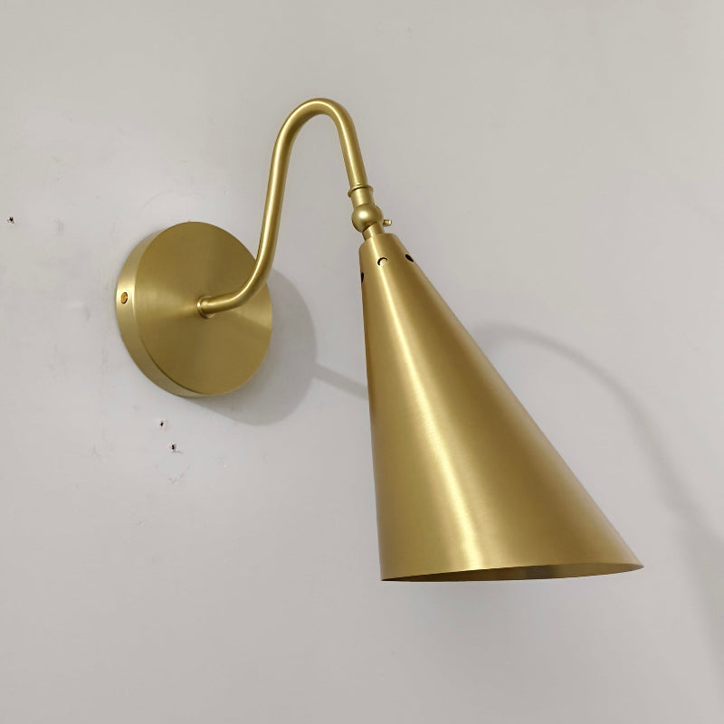 Swivel Brass Cone Wall Sconce