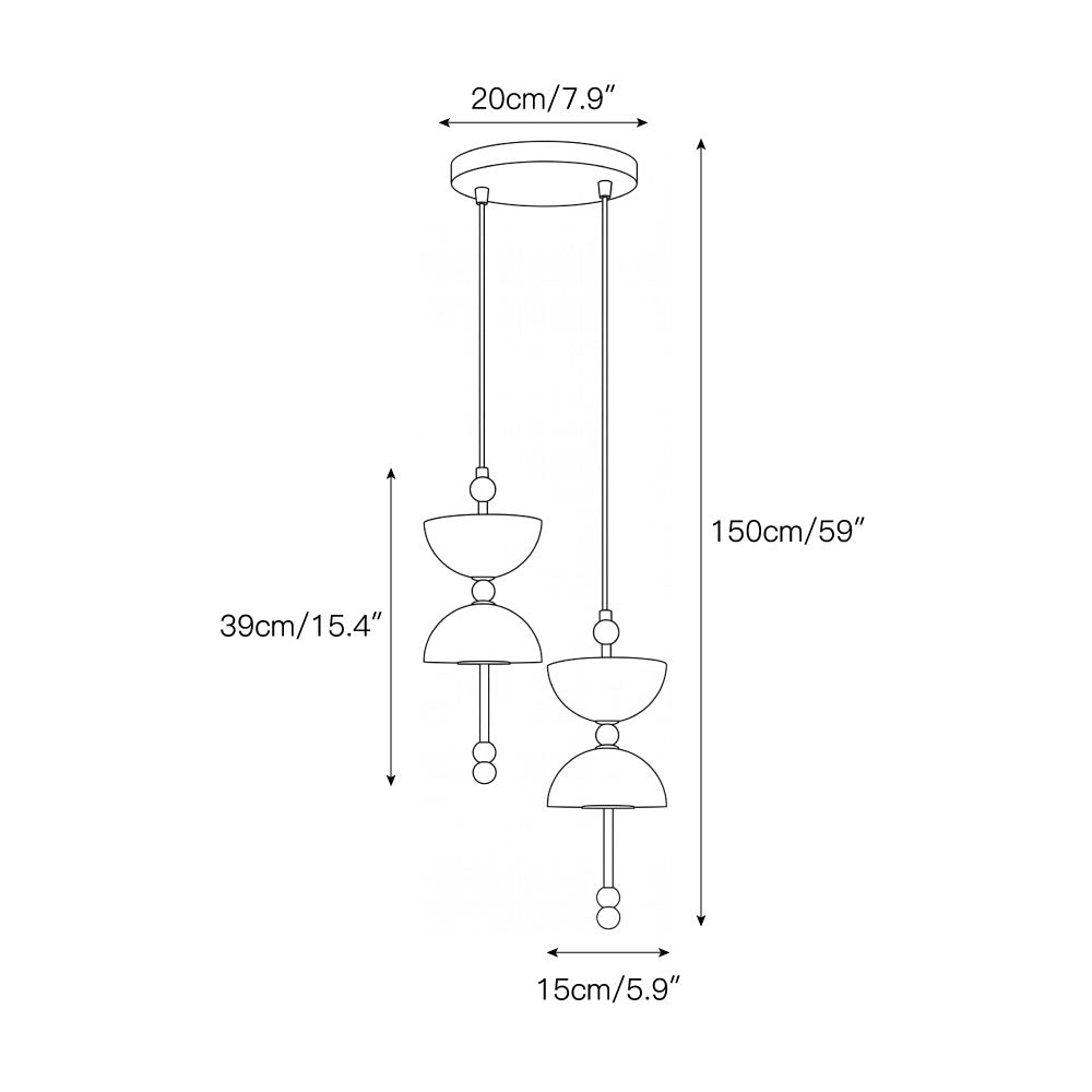Cascading Alabaster Dome Chandelier