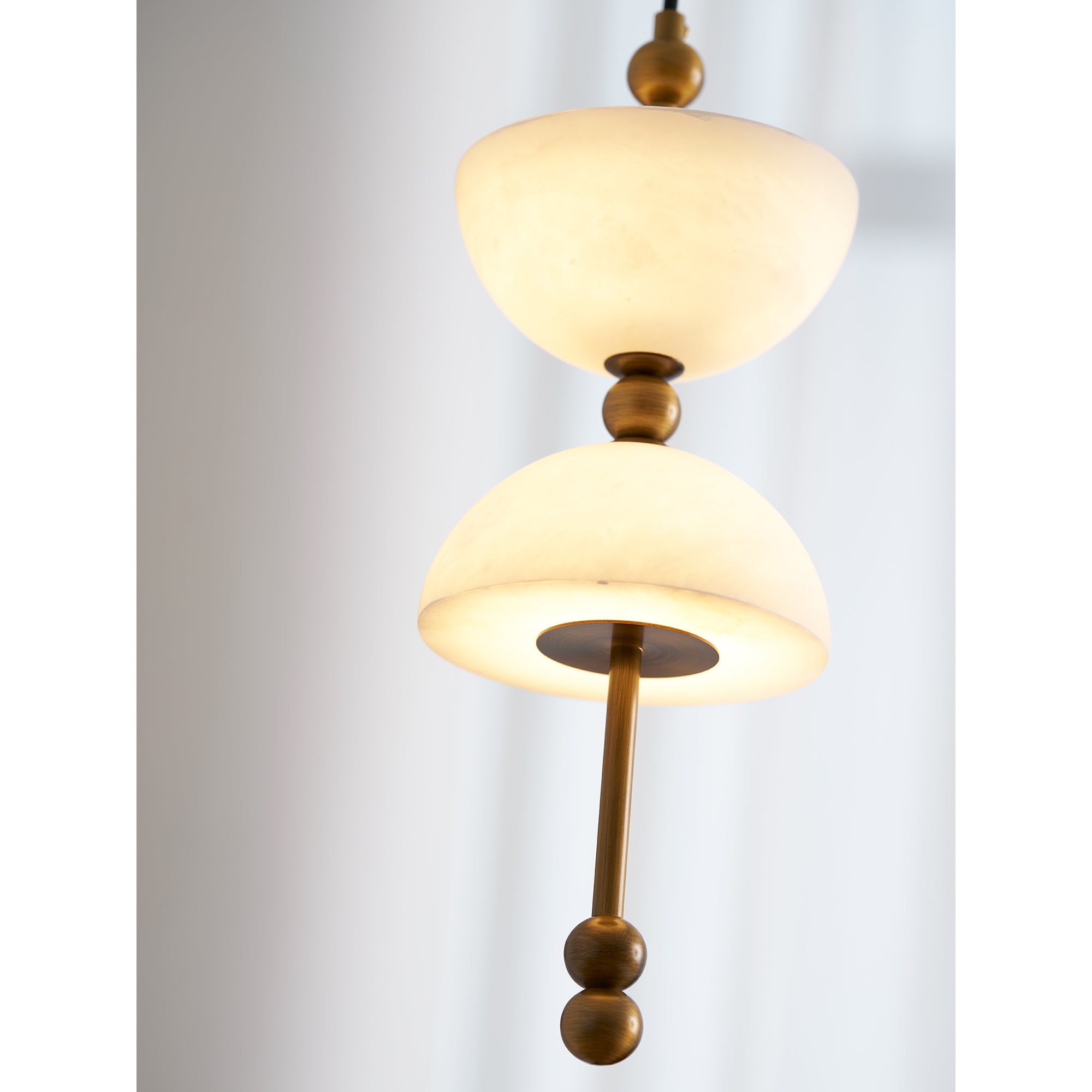 Cascading Alabaster Dome Chandelier