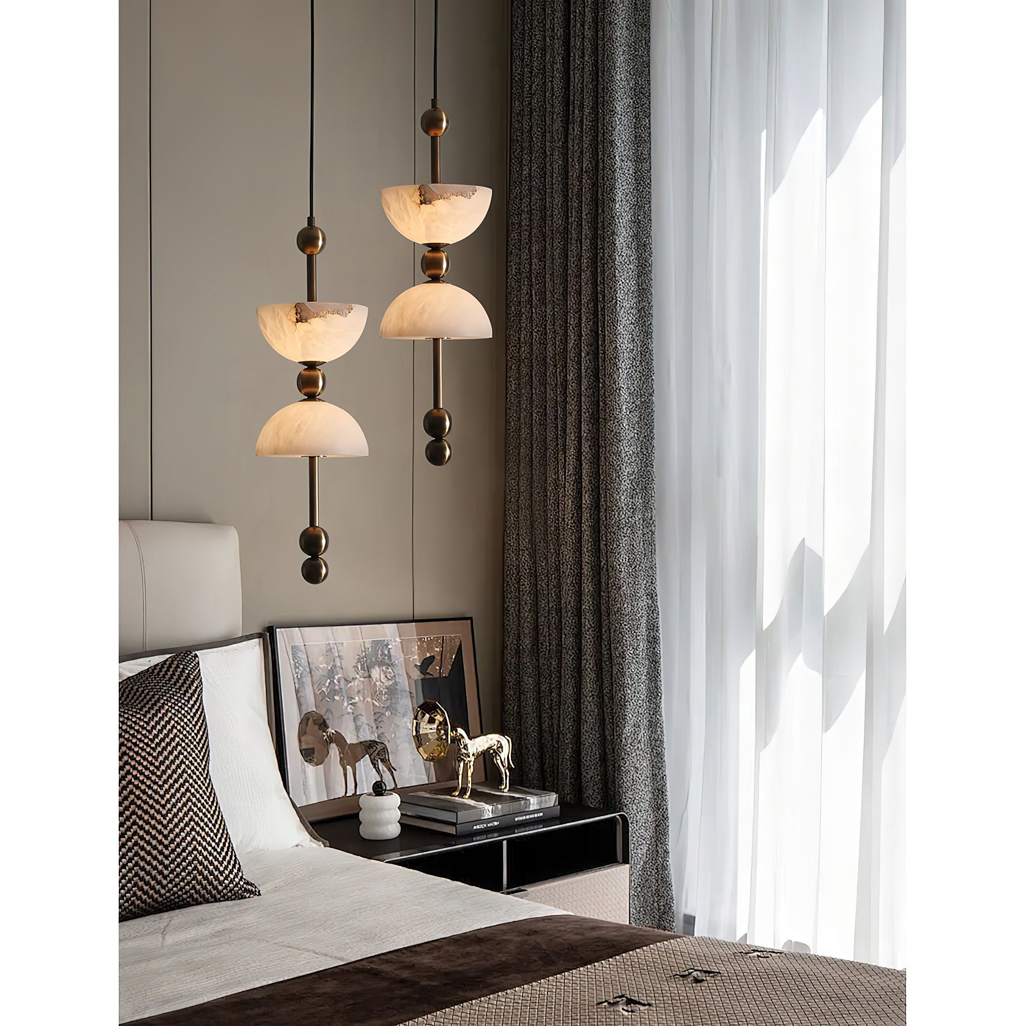 Sabine Alabaster Column Pendant