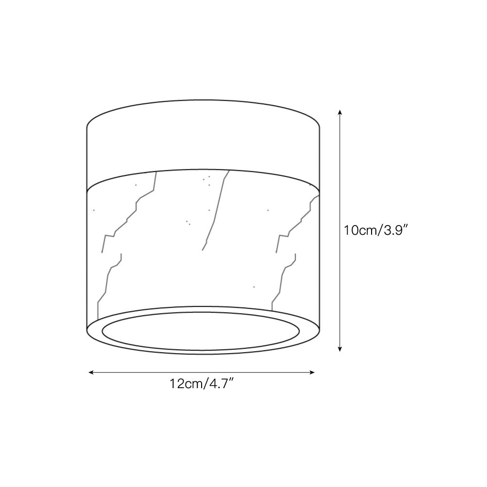 Viola Marble Cylinder Flush Mount