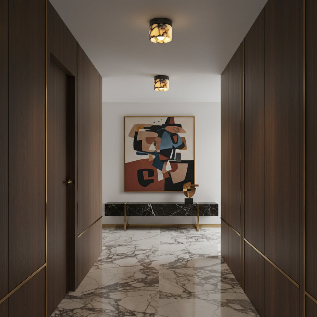 Viola Marble Cylinder Flush Mount