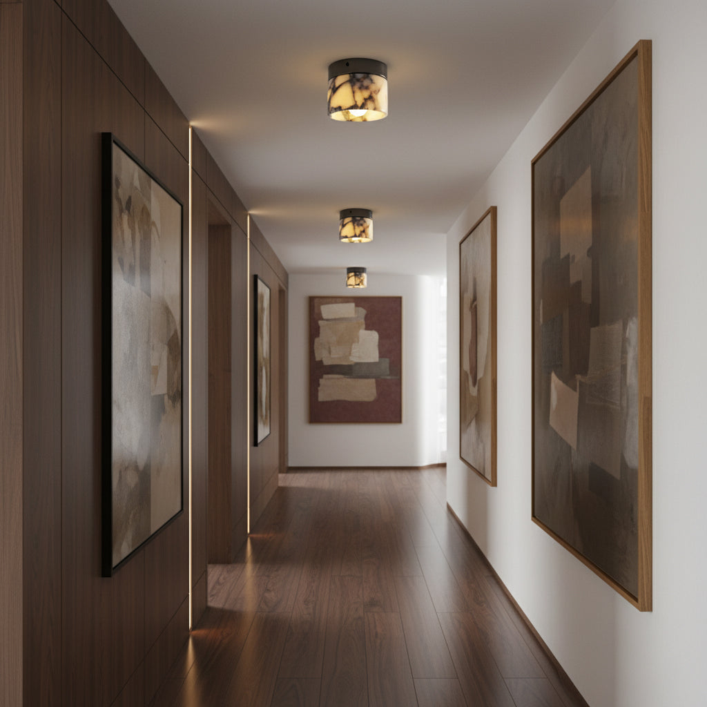 Viola Marble Cylinder Flush Mount