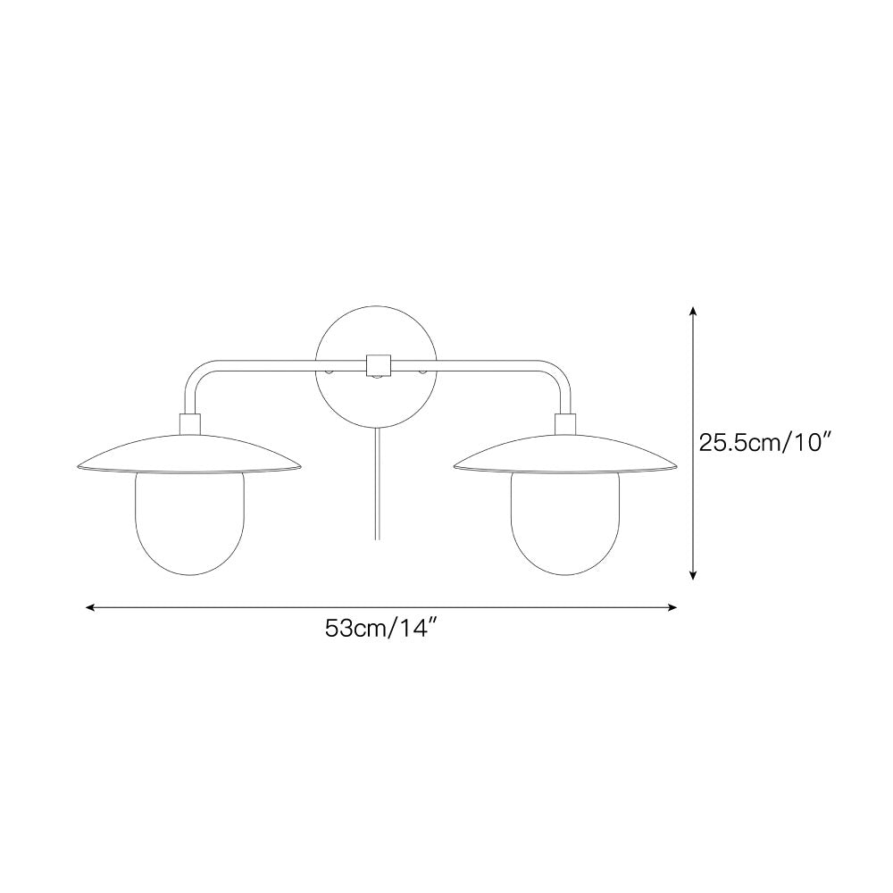 Twin Dome Plug-in Brass Wall Sconce