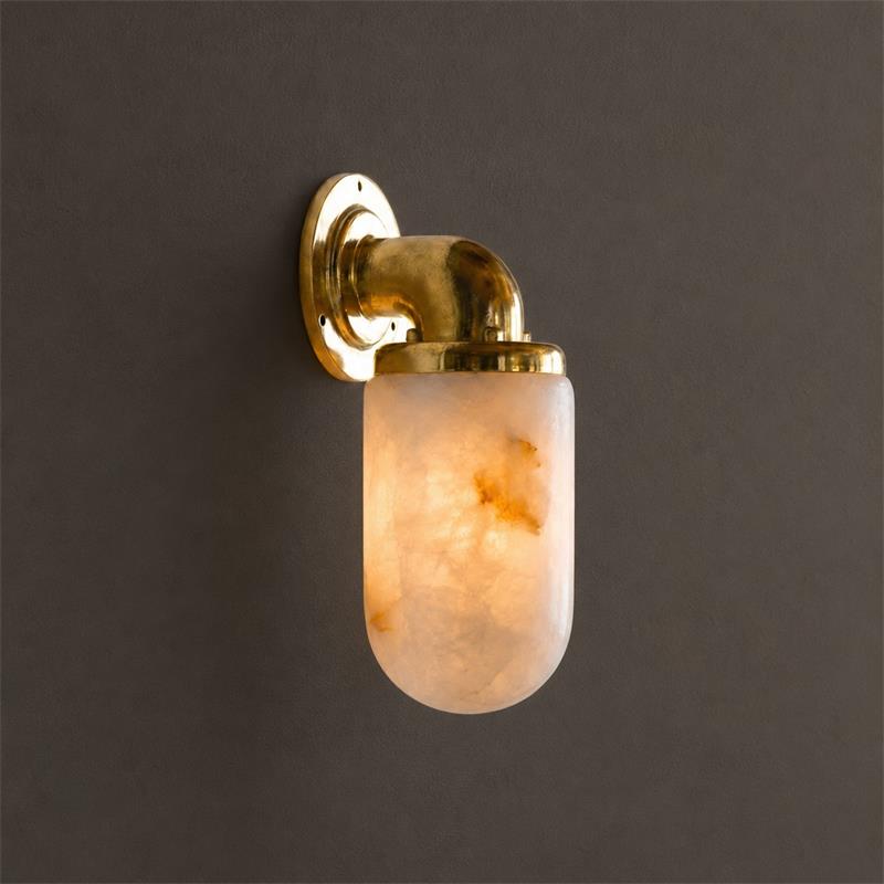 Vintage Utility Alabaster Wall Sconce