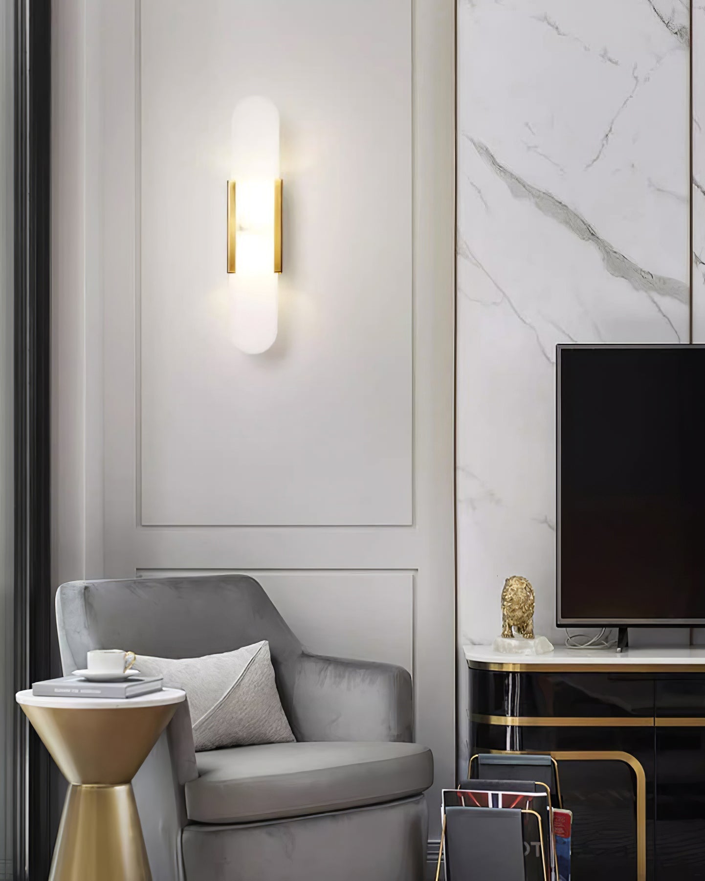 Lumia Stone Column Sconce