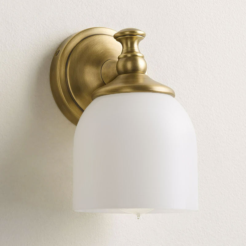 Medallion Milk Glass Sconce