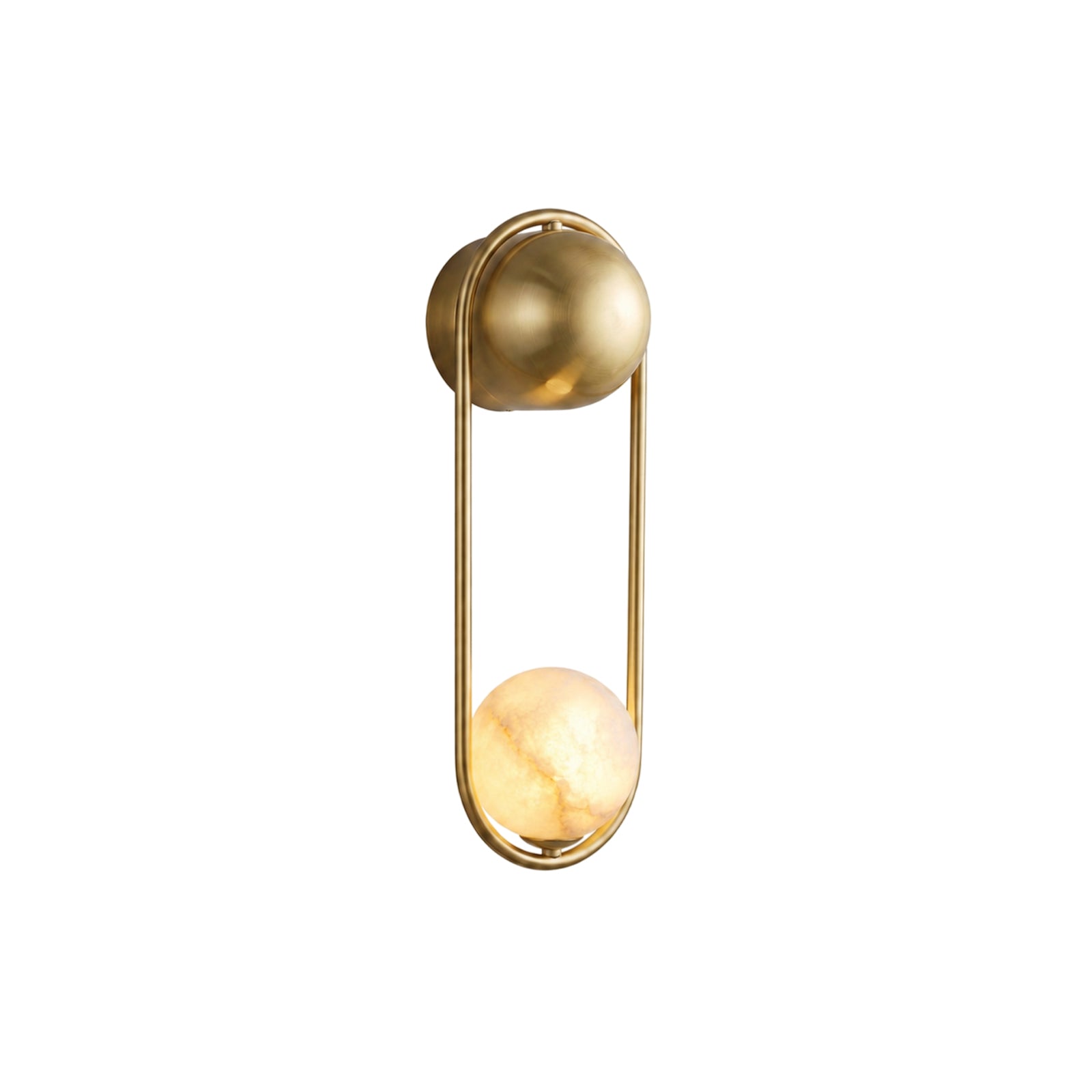 Brass & Alabaster Globe Wall Sconce