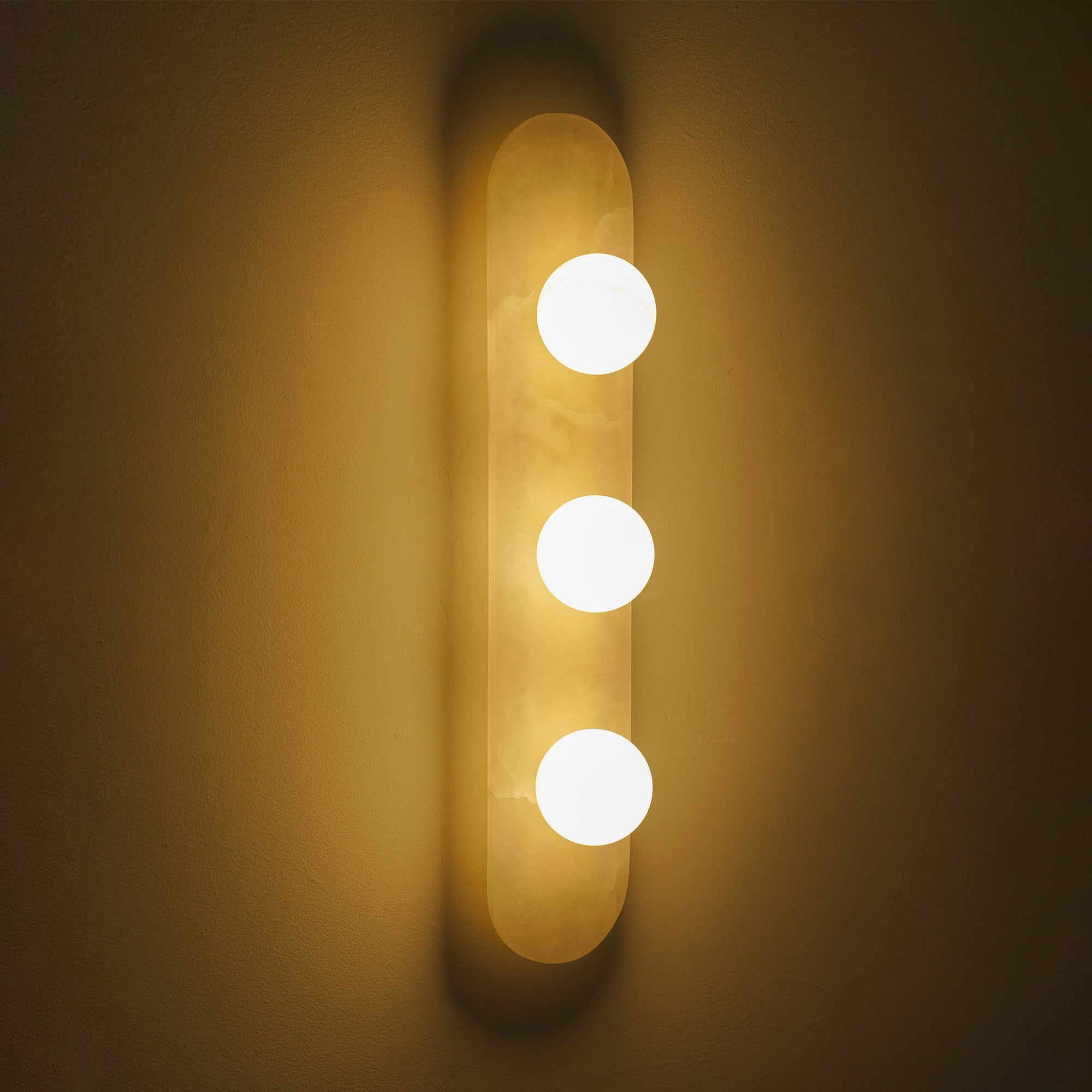 Tiered Alabaster Stone Wall Sconce