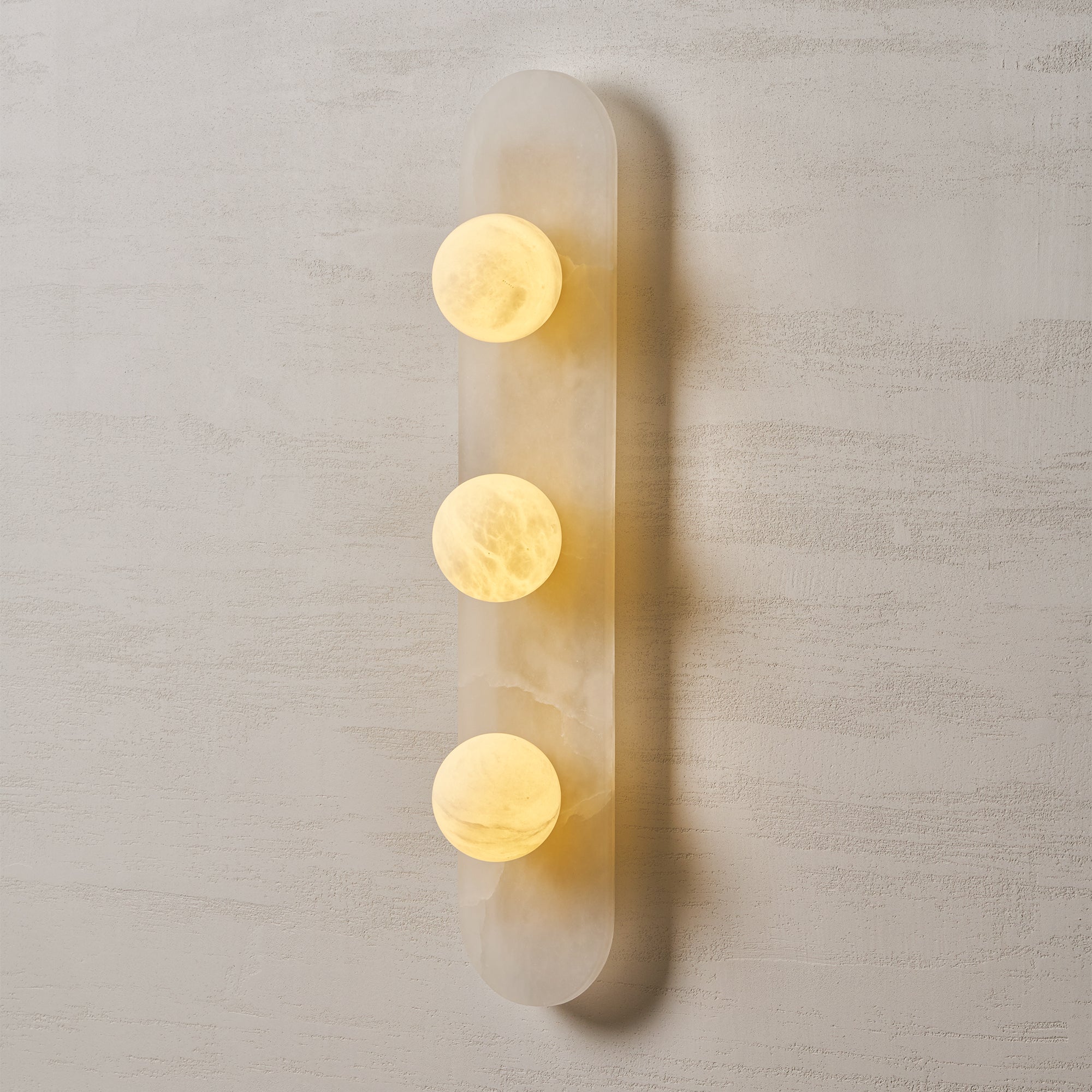 Tiered Alabaster Stone Wall Sconce