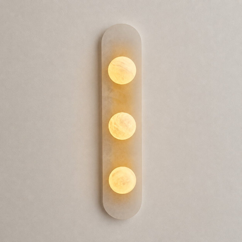Tiered Alabaster Stone Wall Sconce