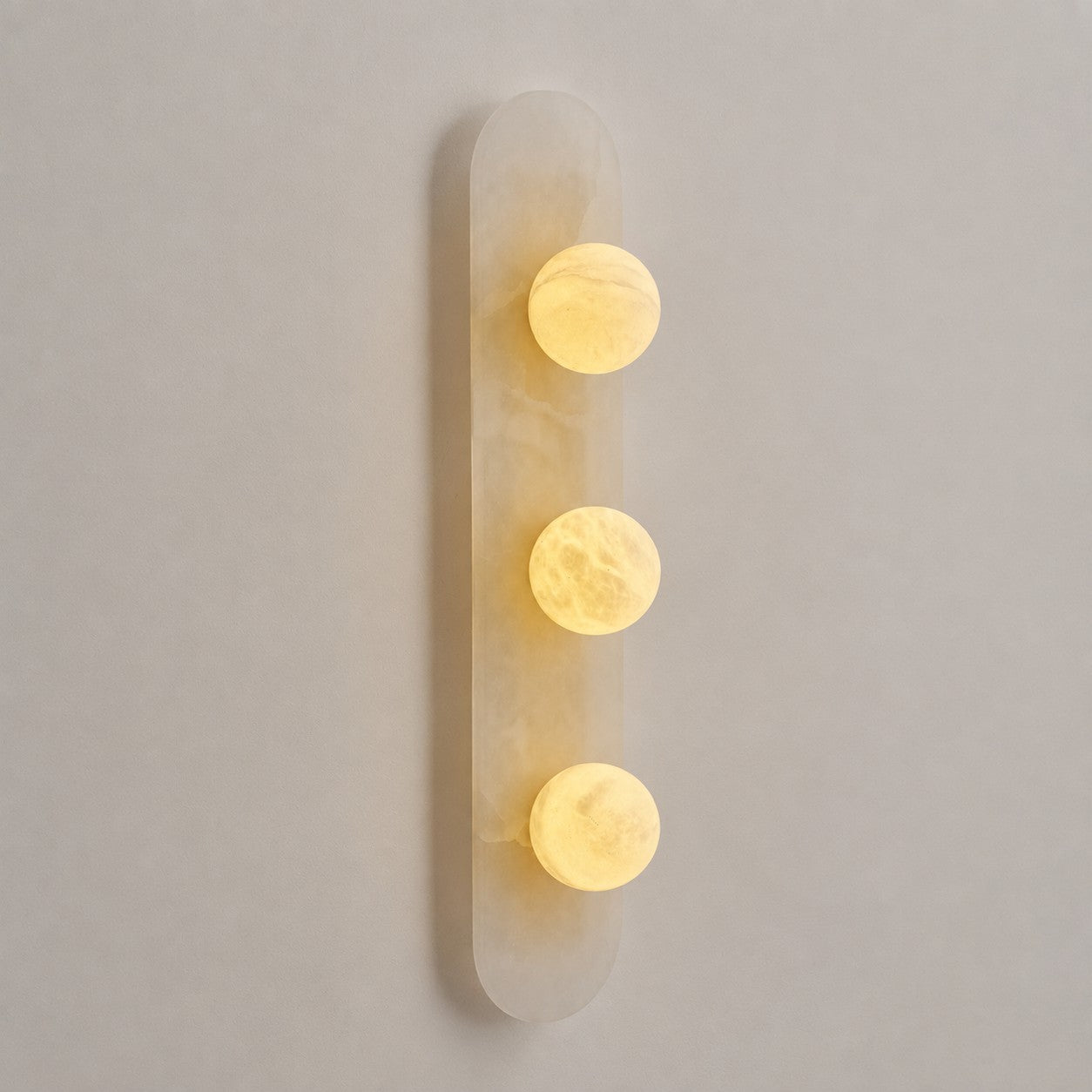 Tiered Alabaster Stone Wall Sconce