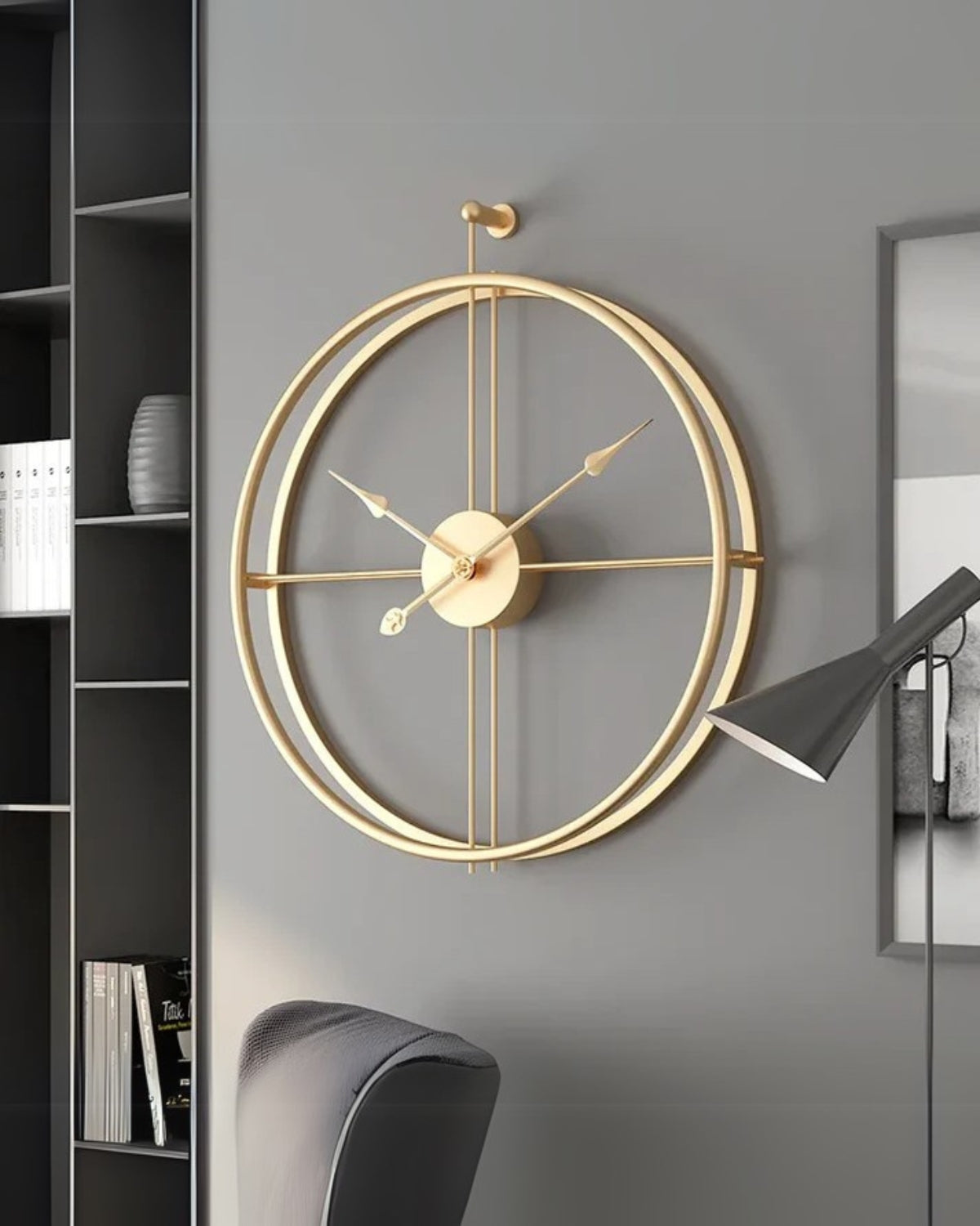 Oversized Open-Frame Metal Wall Clock