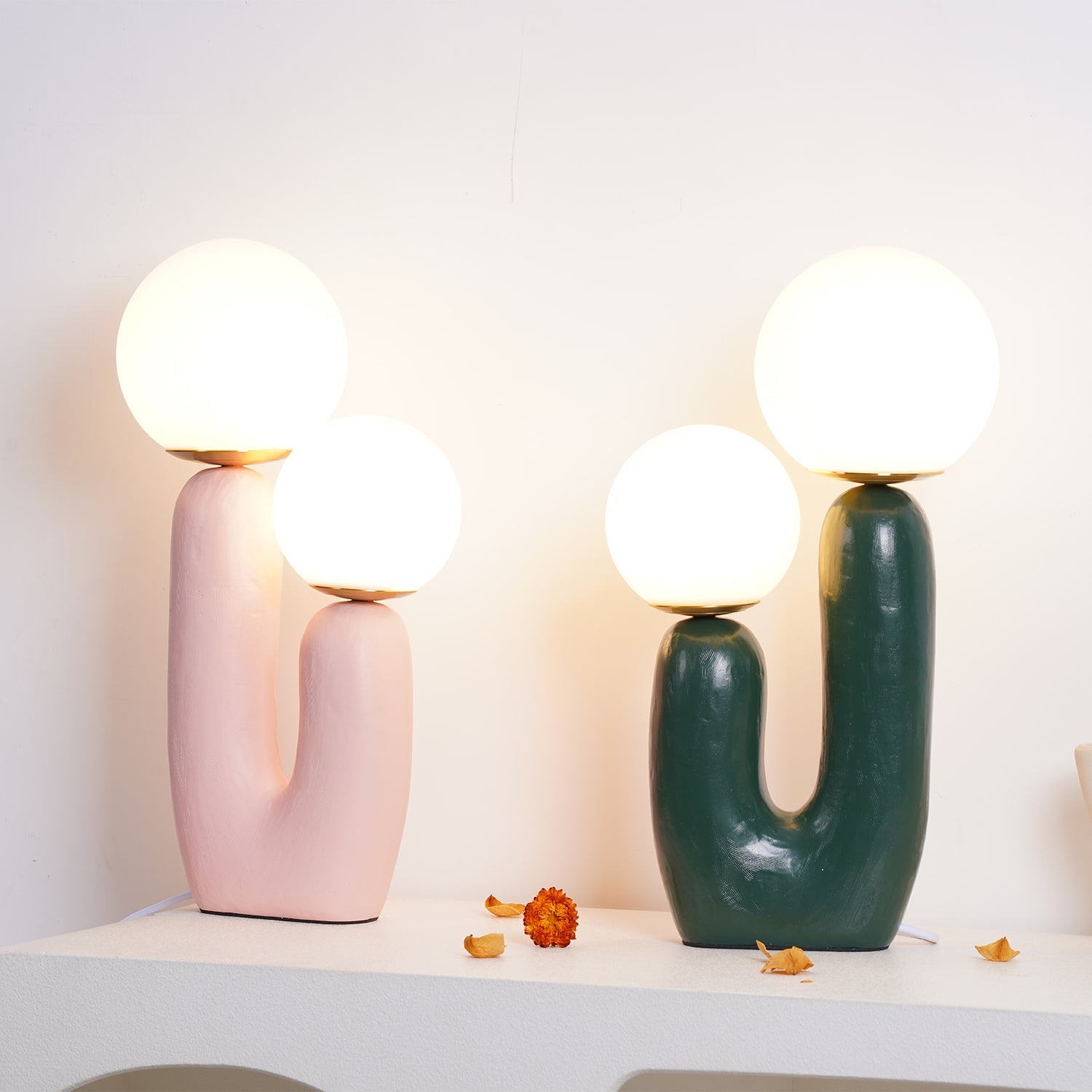 Bolla Opal Glass & Resin Table Lamp