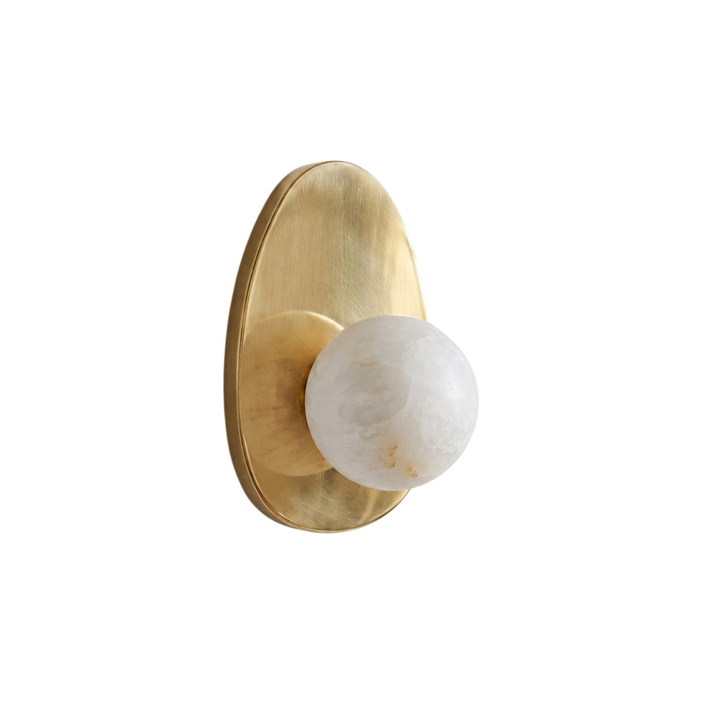 Round Alabaster Shade Brass Sconce