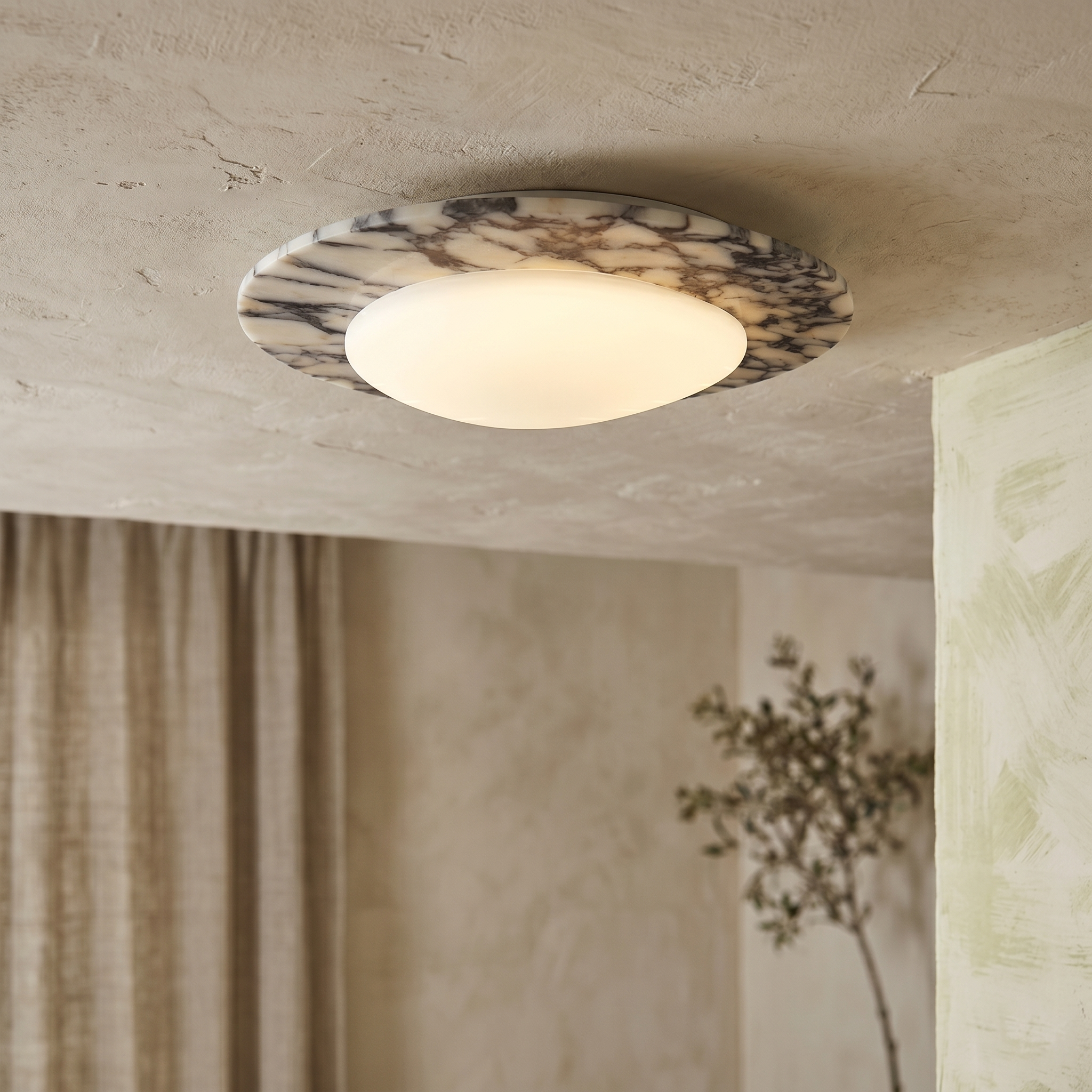 Selene Marble Oval Flush Mount