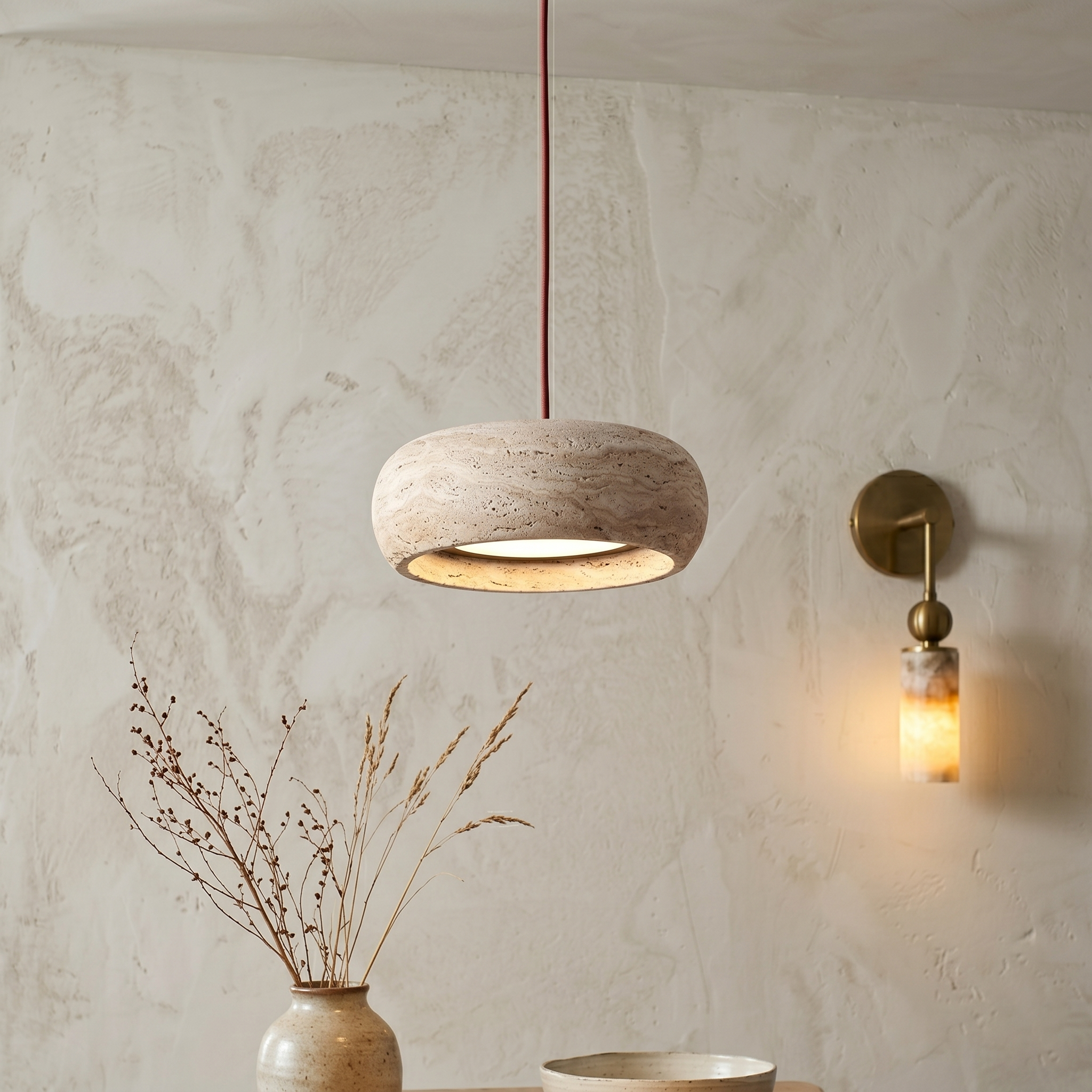 Cava Travertine Linear Pendant