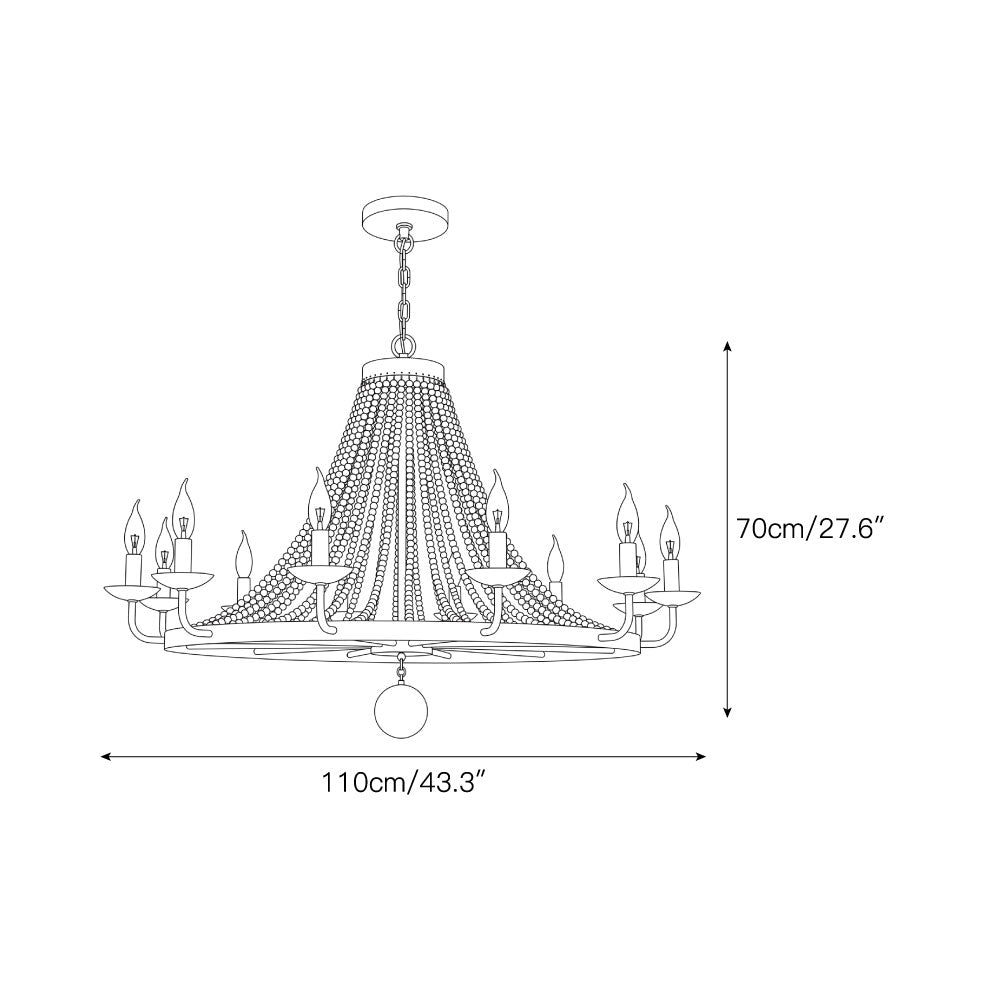 12-Light Draped Pearl Bead Chandelier