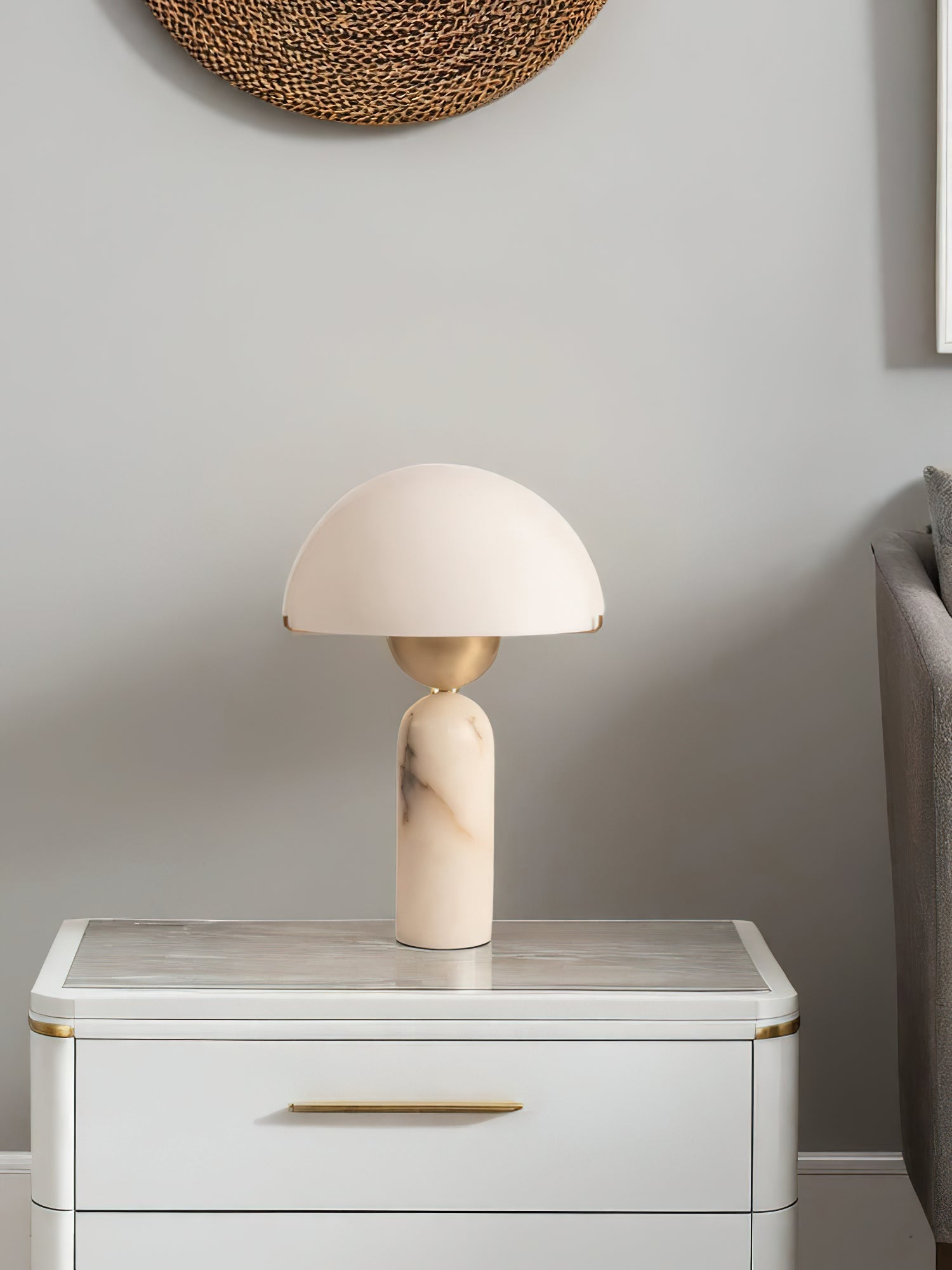 Orbis Hand-Cut Stone Table Lamp