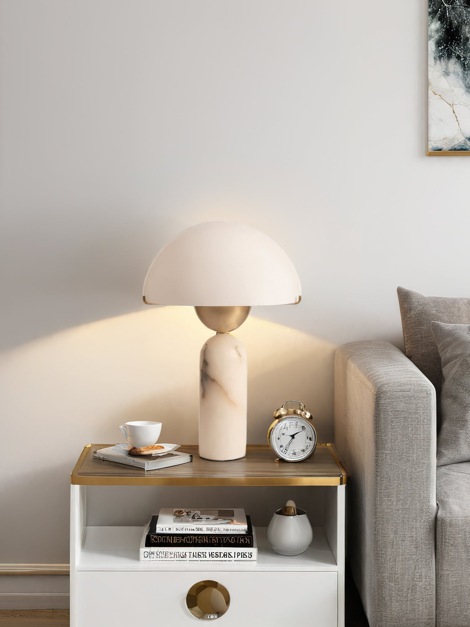 Orbis Hand-Cut Stone Table Lamp
