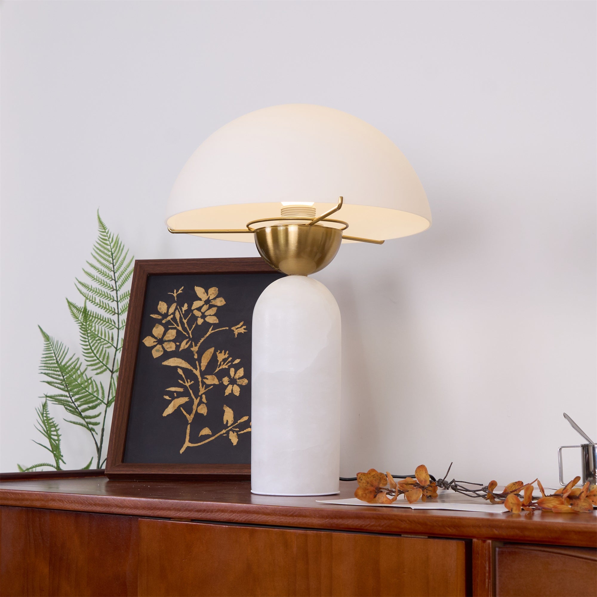 Orbis Hand-Cut Stone Table Lamp