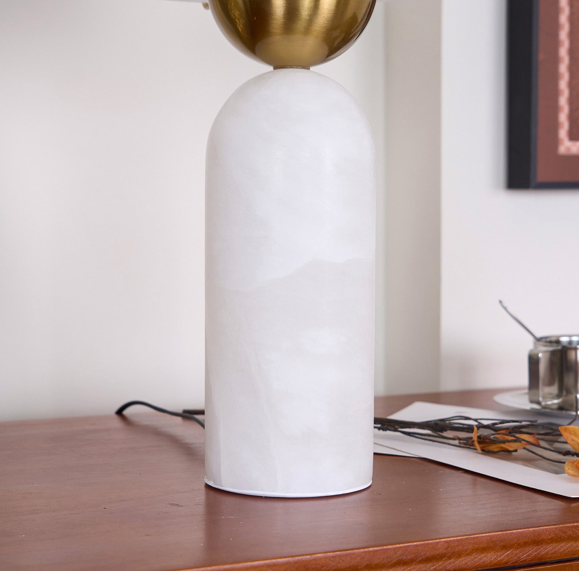 Orbis Hand-Cut Stone Table Lamp