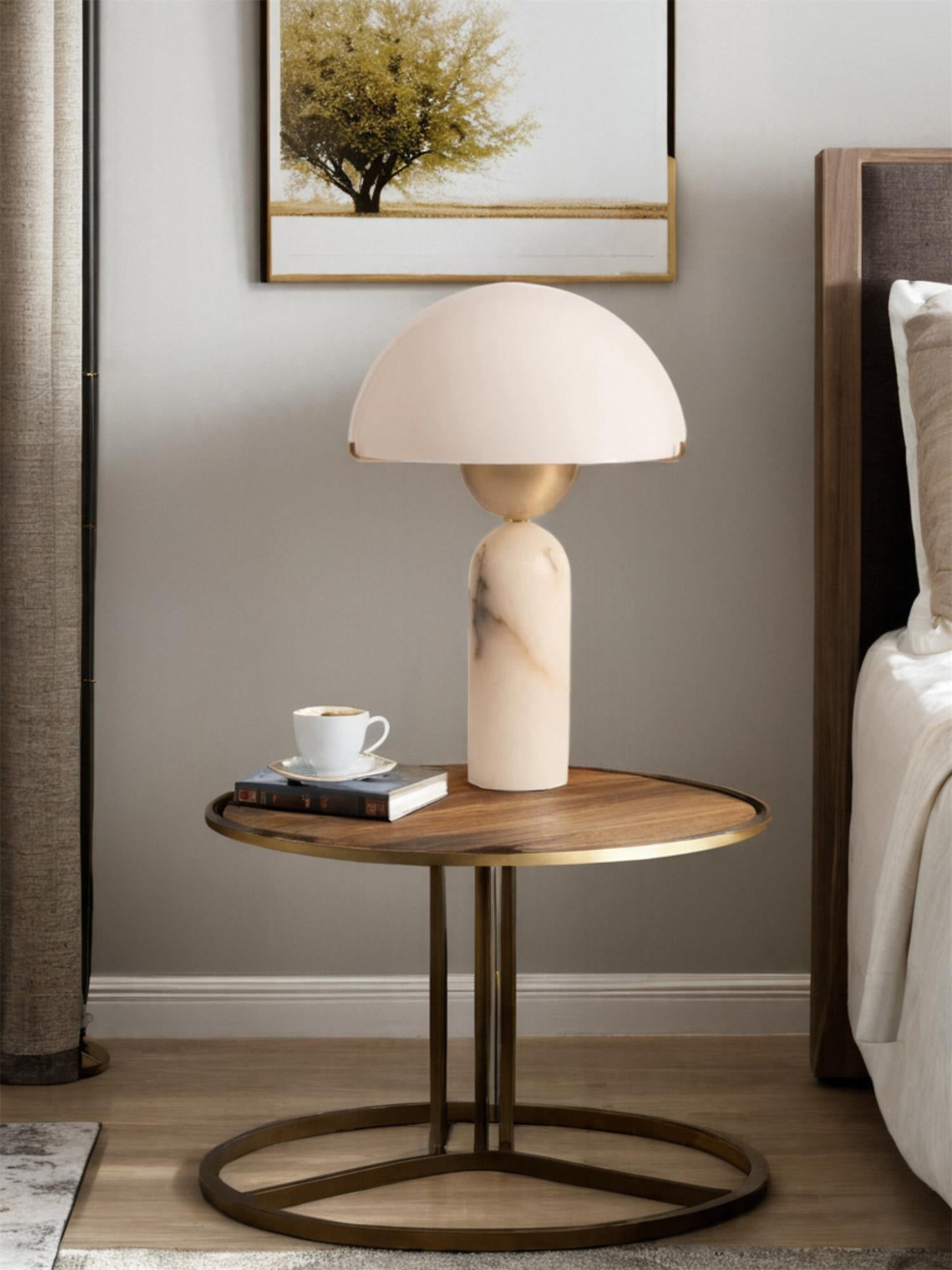 Orbis Hand-Cut Stone Table Lamp