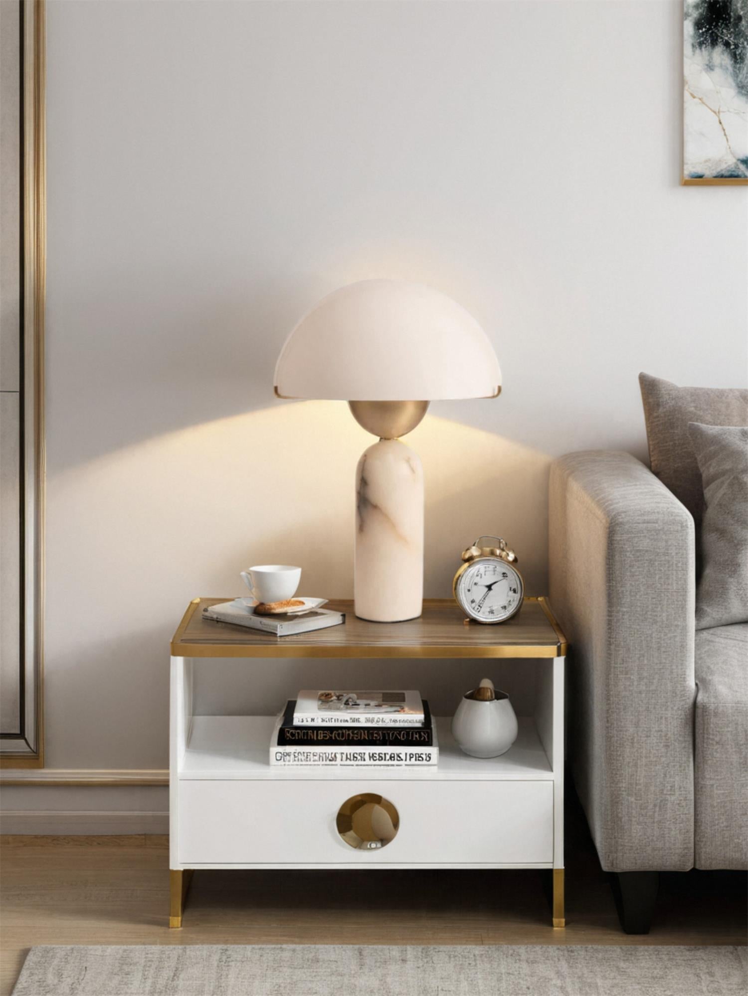 Orbis Hand-Cut Stone Table Lamp