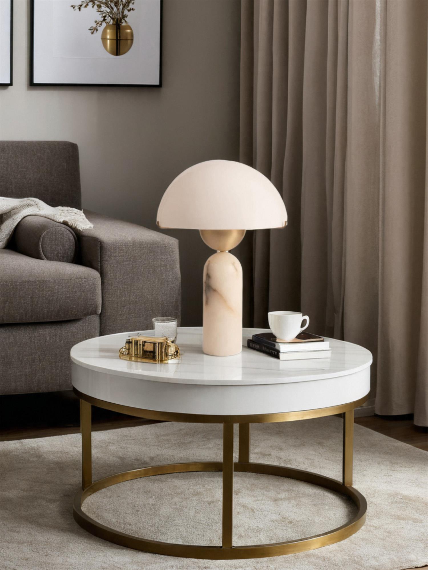 Orbis Hand-Cut Stone Table Lamp