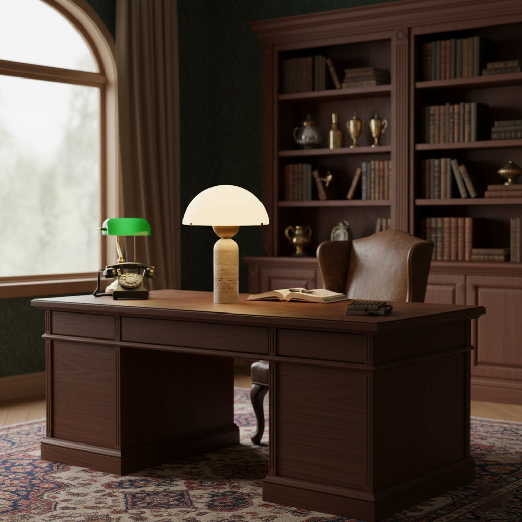 Orbis Hand-Cut Stone Table Lamp