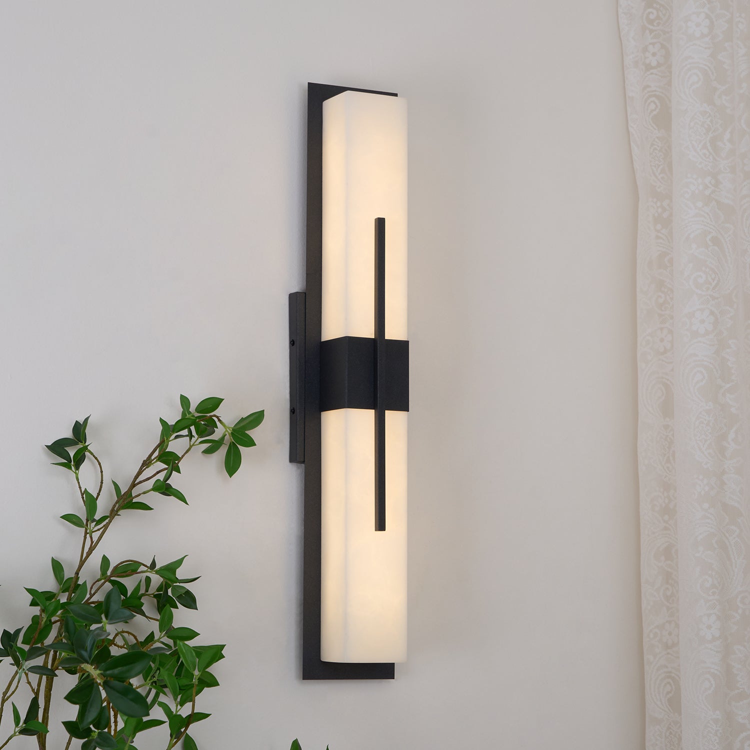 Tall Alabaster Glow Wall Sconce