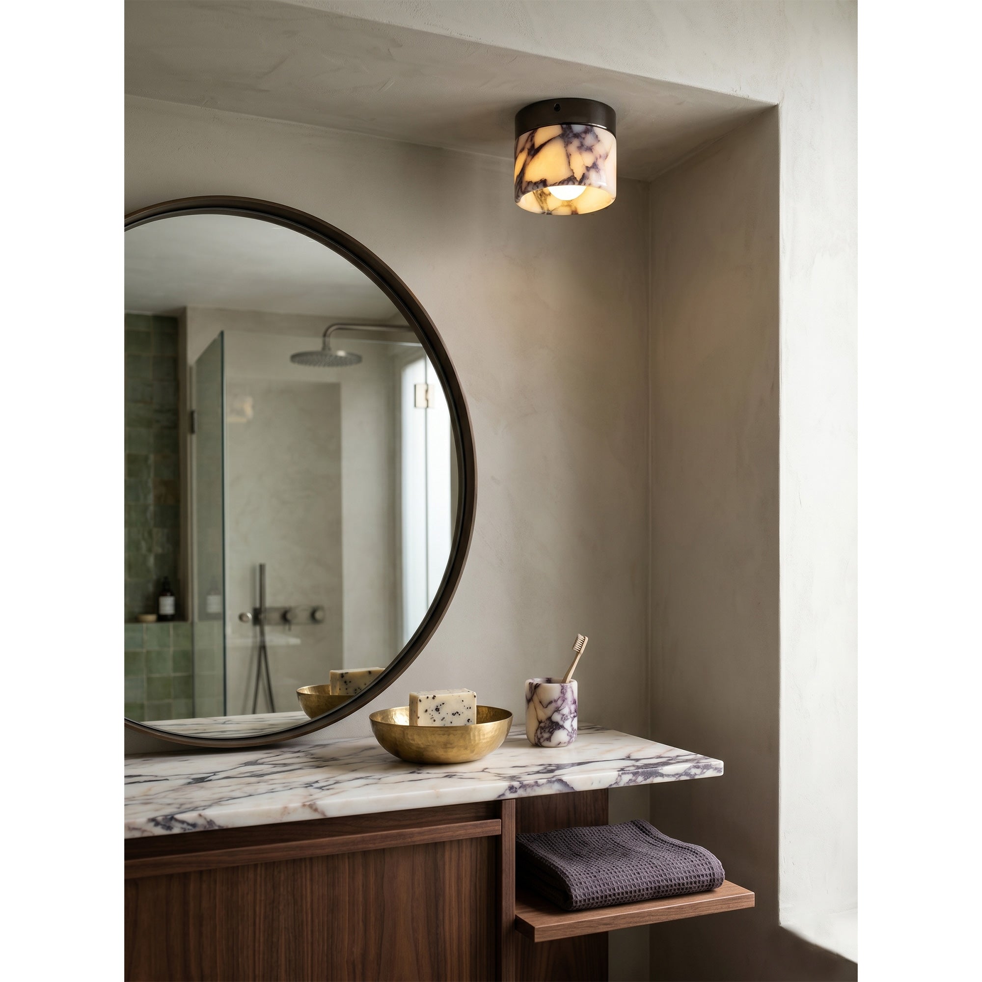 Viola Marble Cylinder Flush Mount