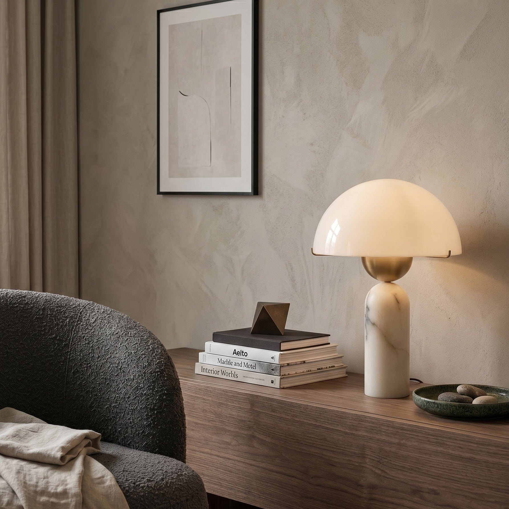 Orbis Hand-Cut Stone Table Lamp