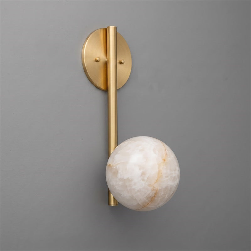 Round Alabaster Disc Wall Sconce