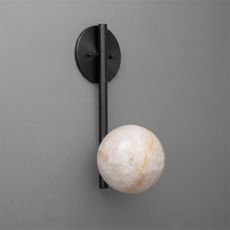 Round Alabaster Disc Wall Sconce
