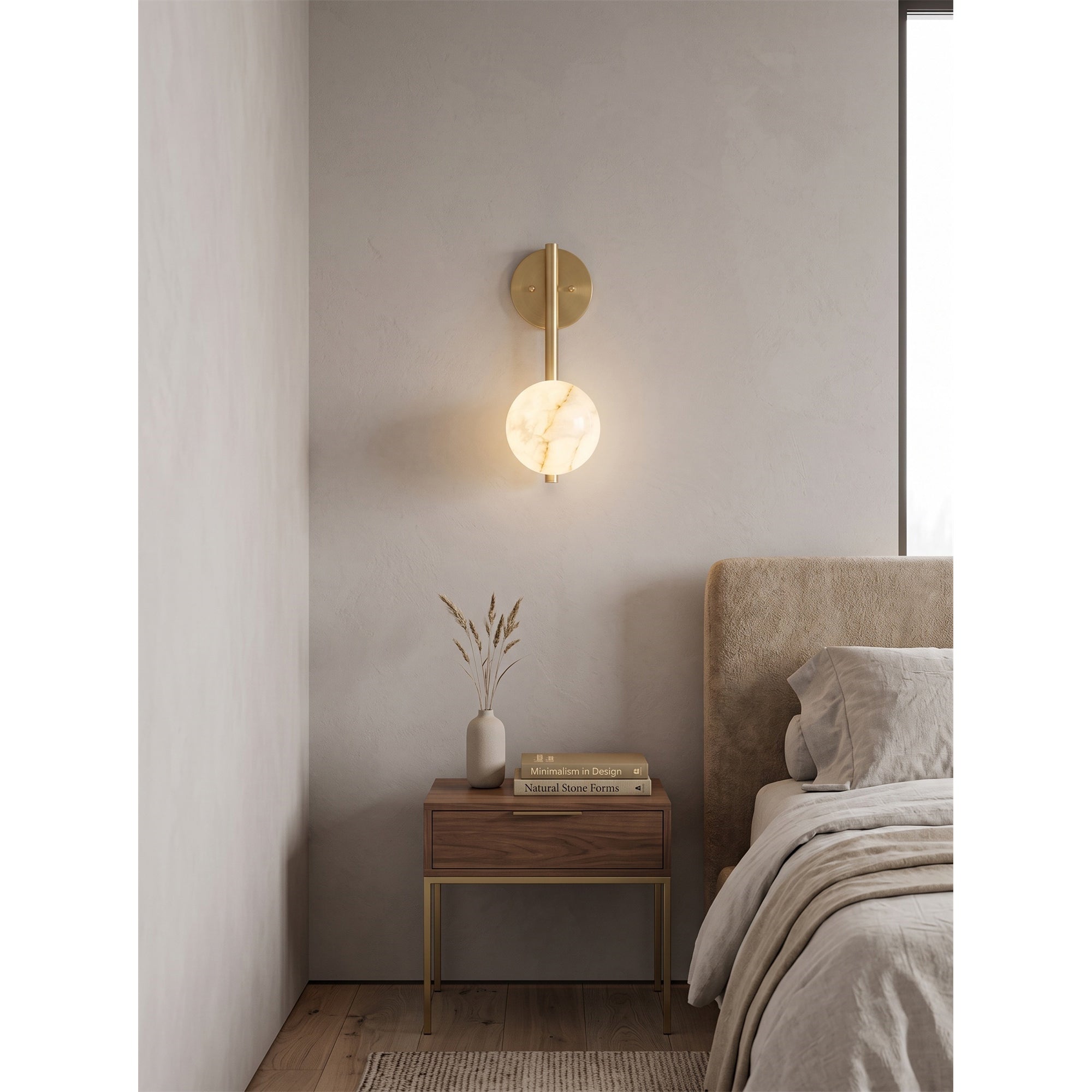 Round Alabaster Disc Wall Sconce