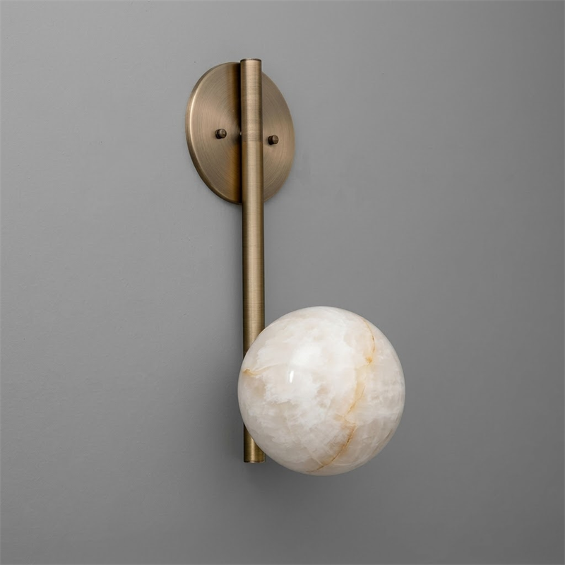 Round Alabaster Disc Wall Sconce
