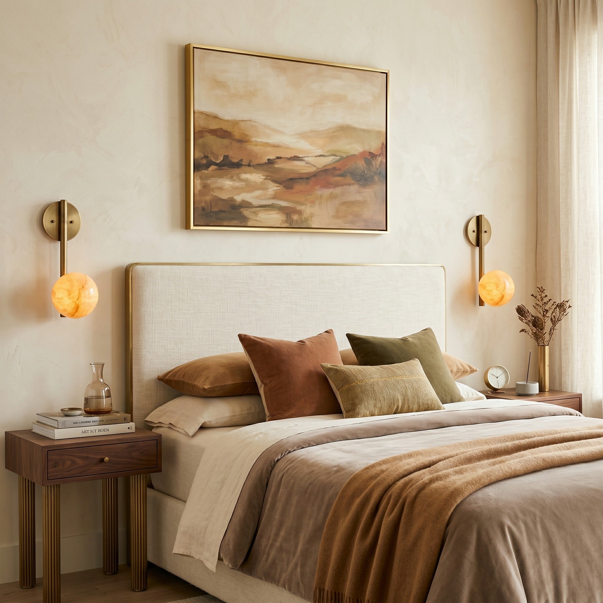 Round Alabaster Disc Wall Sconce