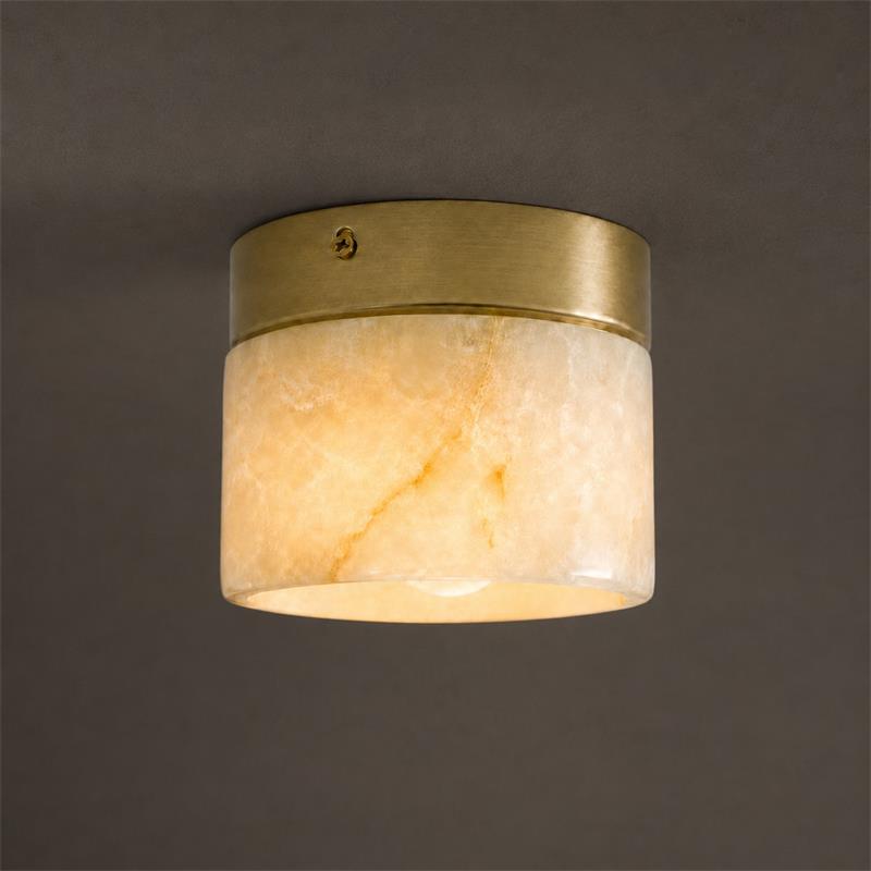 Mini Round Alabaster Ceiling Light